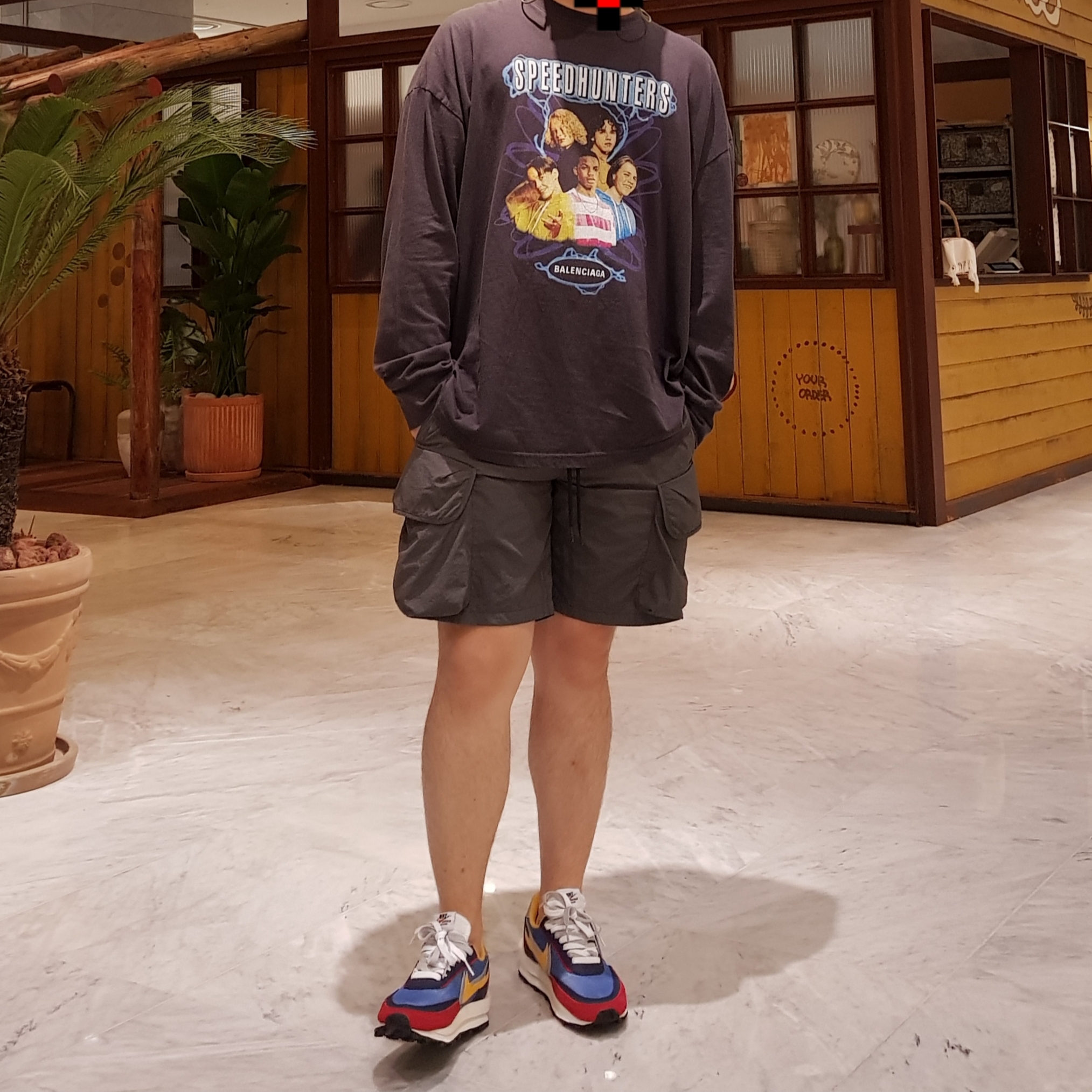 Nike x Sacai LDWaffle Blue Multi 착용 스타일