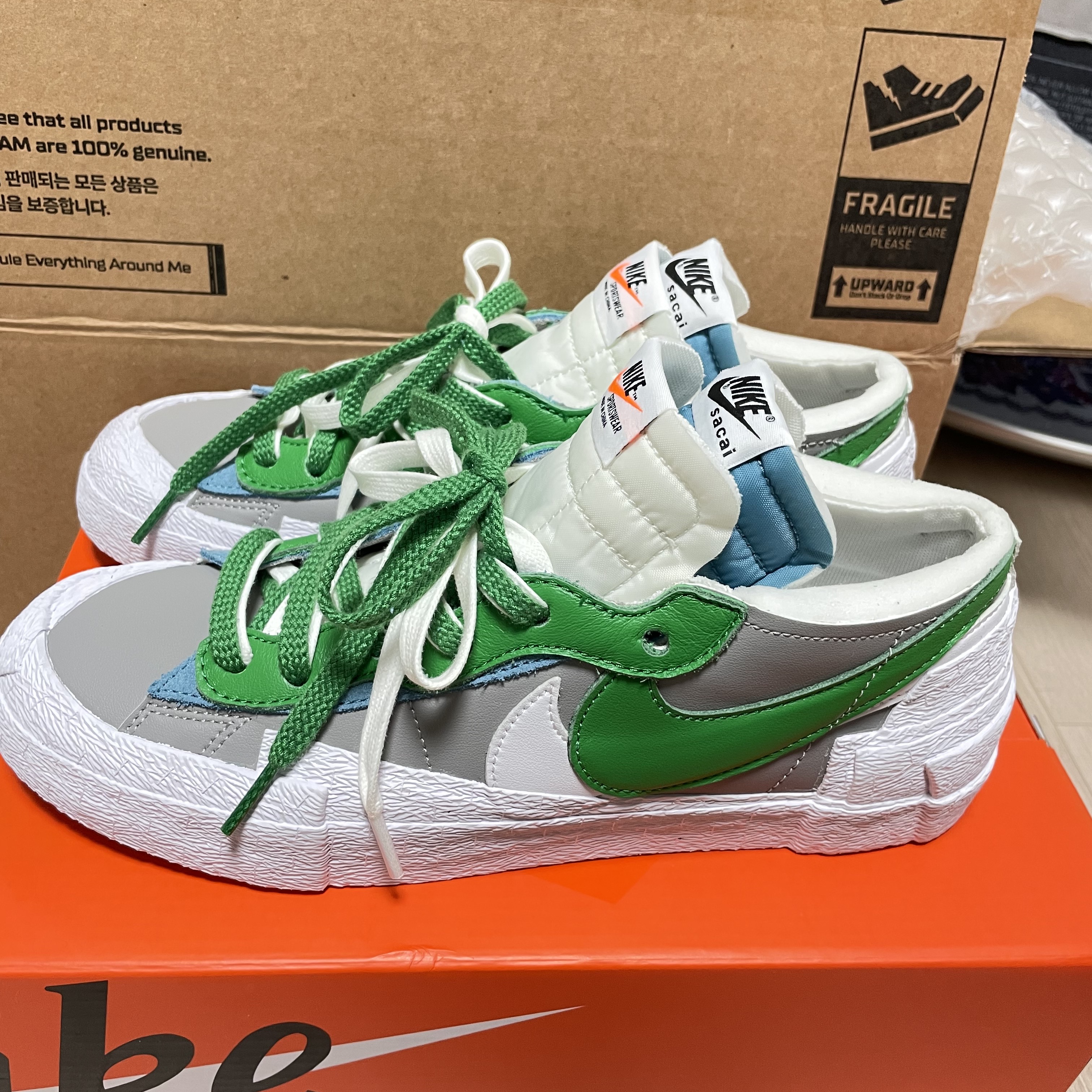 Nike x Sacai Blazer Low Classic Green 착용 스타일 - 1