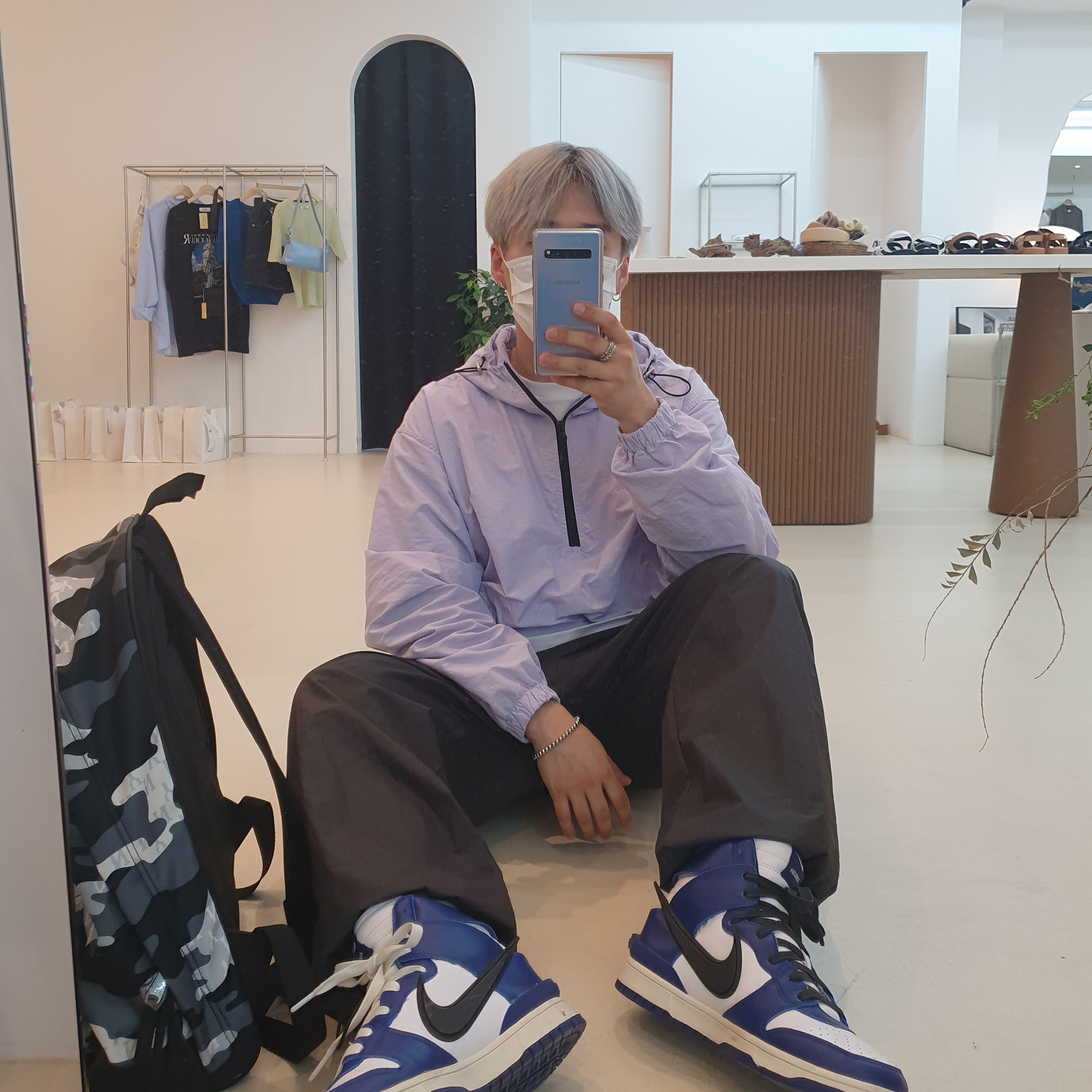 Nike x Ambush Dunk High Deep Royal Blue 착용 스타일