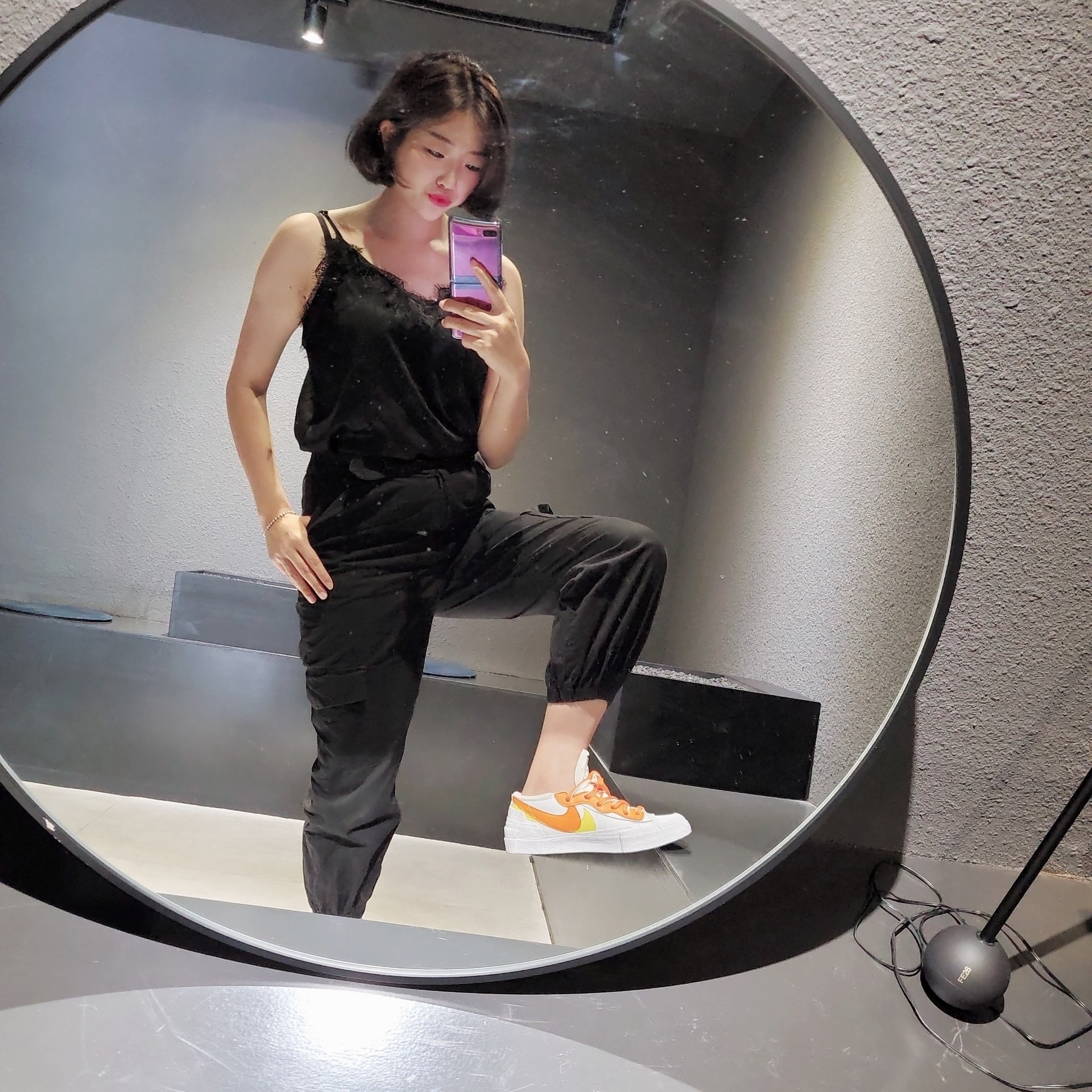 Nike x Sacai Blazer Low Magma Orange 착용 스타일