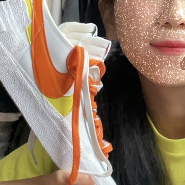 Nike x Sacai Blazer Low Magma Orange, IAB Studio x Asics T-Shirt Lime 착용 스타일 - 2