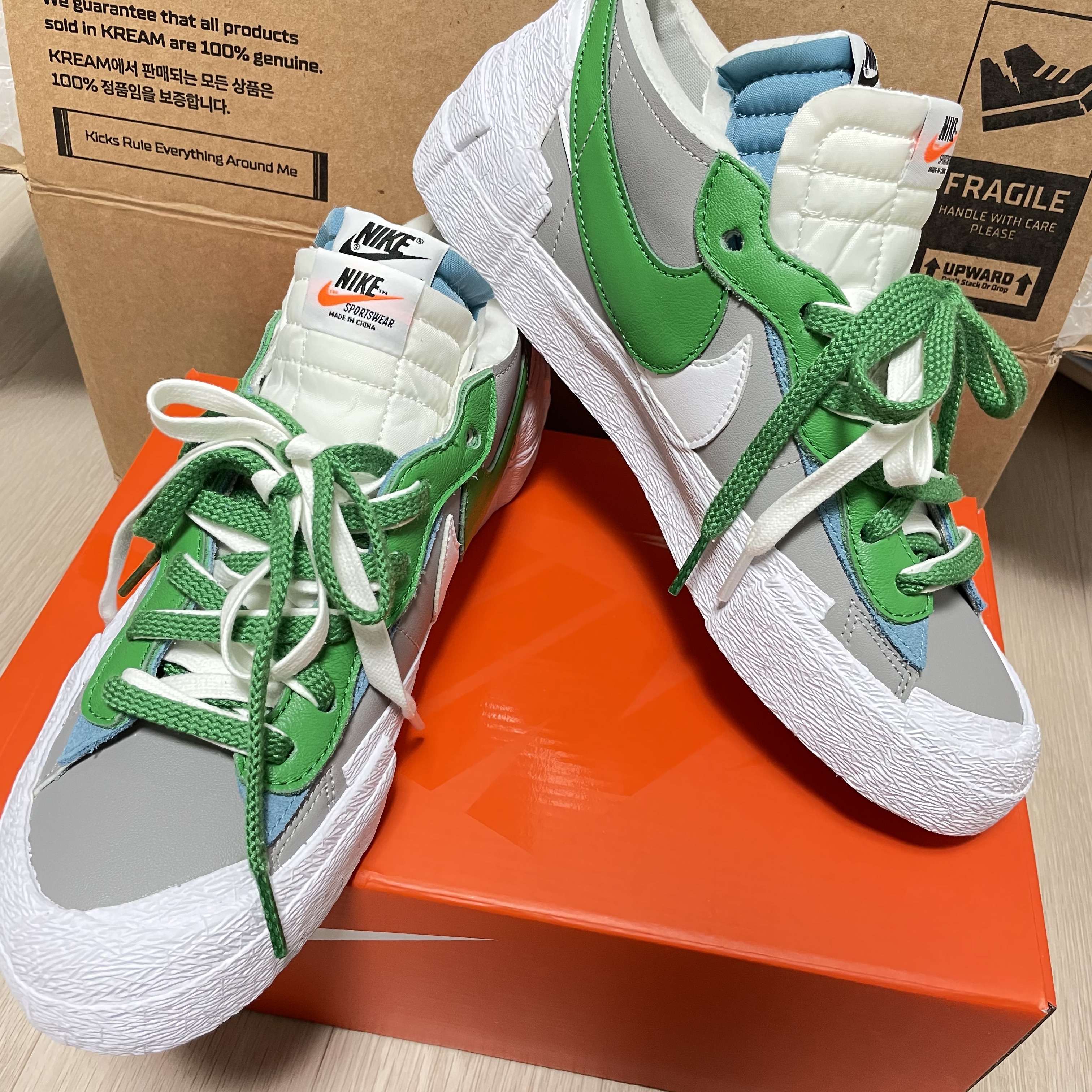 Nike x Sacai Blazer Low Classic Green 착용 스타일 - 2
