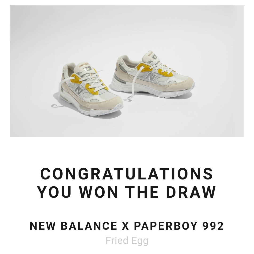 New Balance x Paperboy Paris 992 Made in USA Fried Egg 착용 스타일