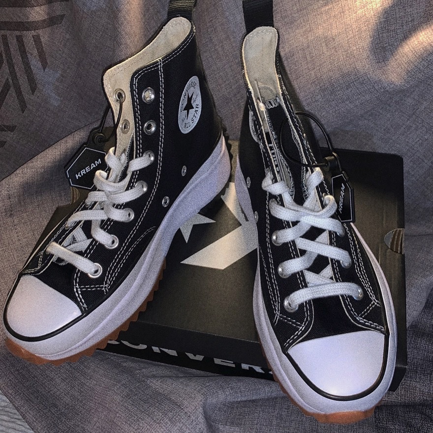 Converse Run Star Hike Hi Black White Gum 착용 스타일