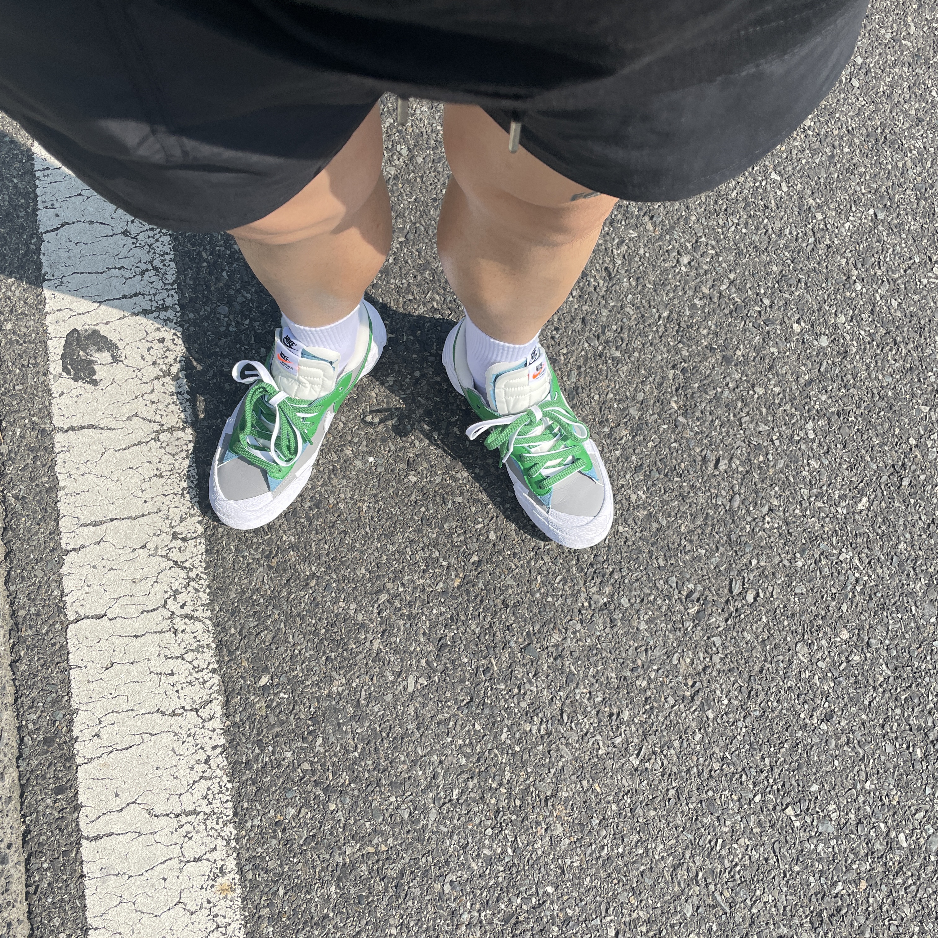 Nike x Sacai Blazer Low Classic Green 착용 스타일 - 1