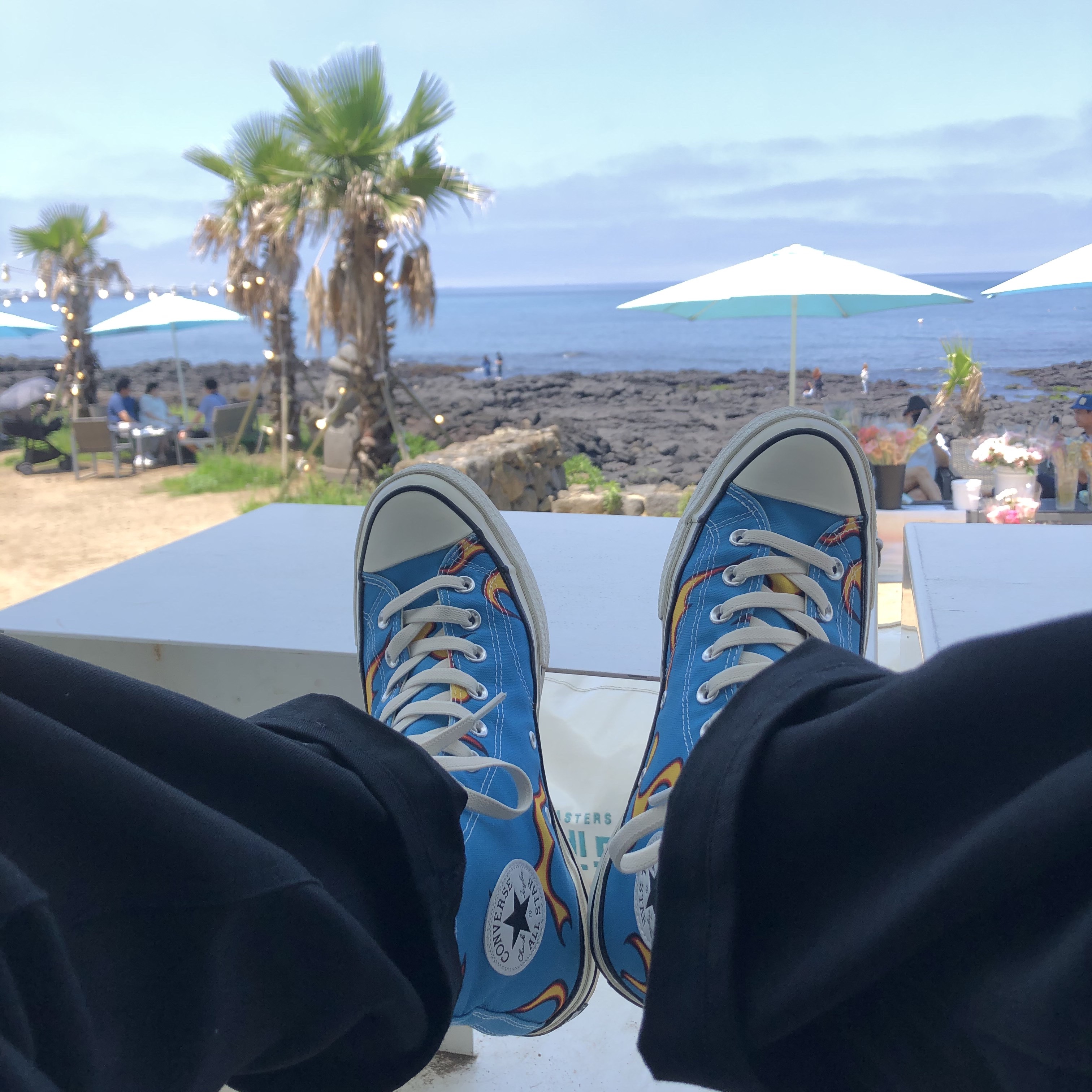 Converse x Golf le Fleur Chuck 70 Hi Flames Blue 착용 스타일 - 1