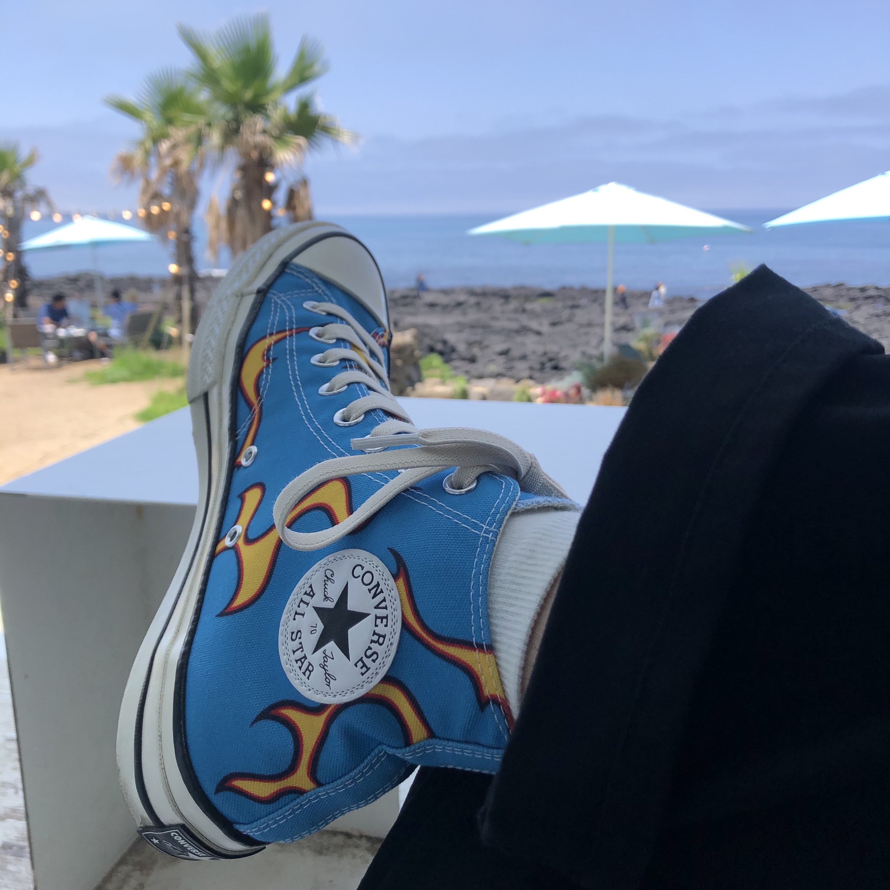 Converse x Golf le Fleur Chuck 70 Hi Flames Blue 착용 스타일 - 3