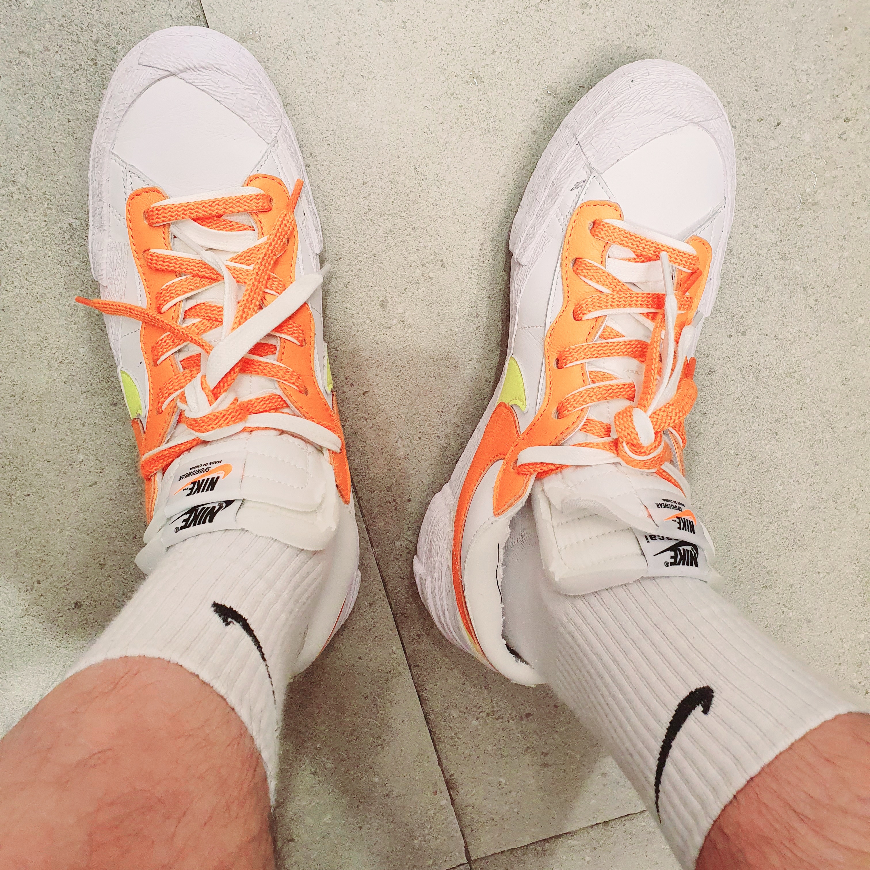 Nike x Sacai Blazer Low Magma Orange 착용 스타일