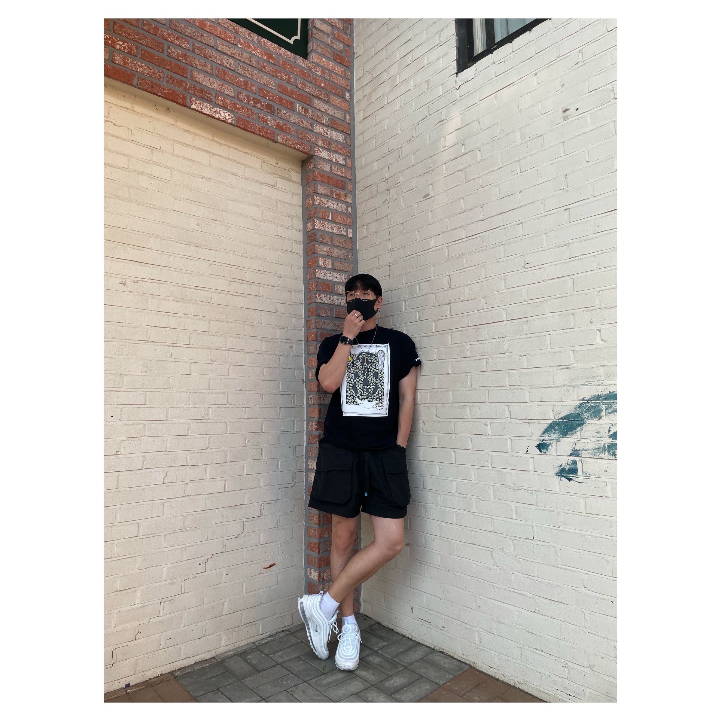Nike Air Max 97 Triple White Wolf Grey 착용 스타일
