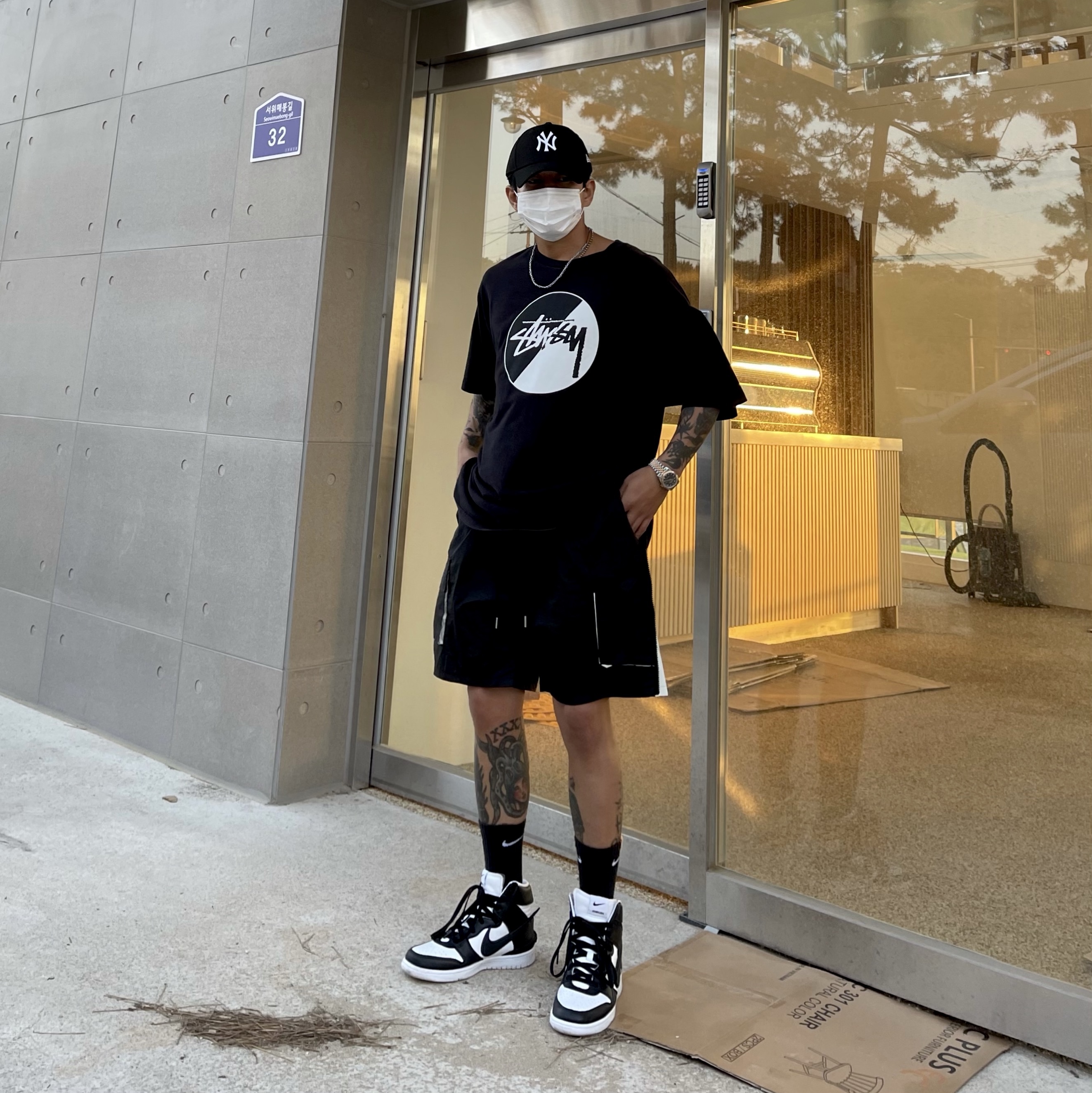 Nike x Ambush Dunk High Black 착용 스타일