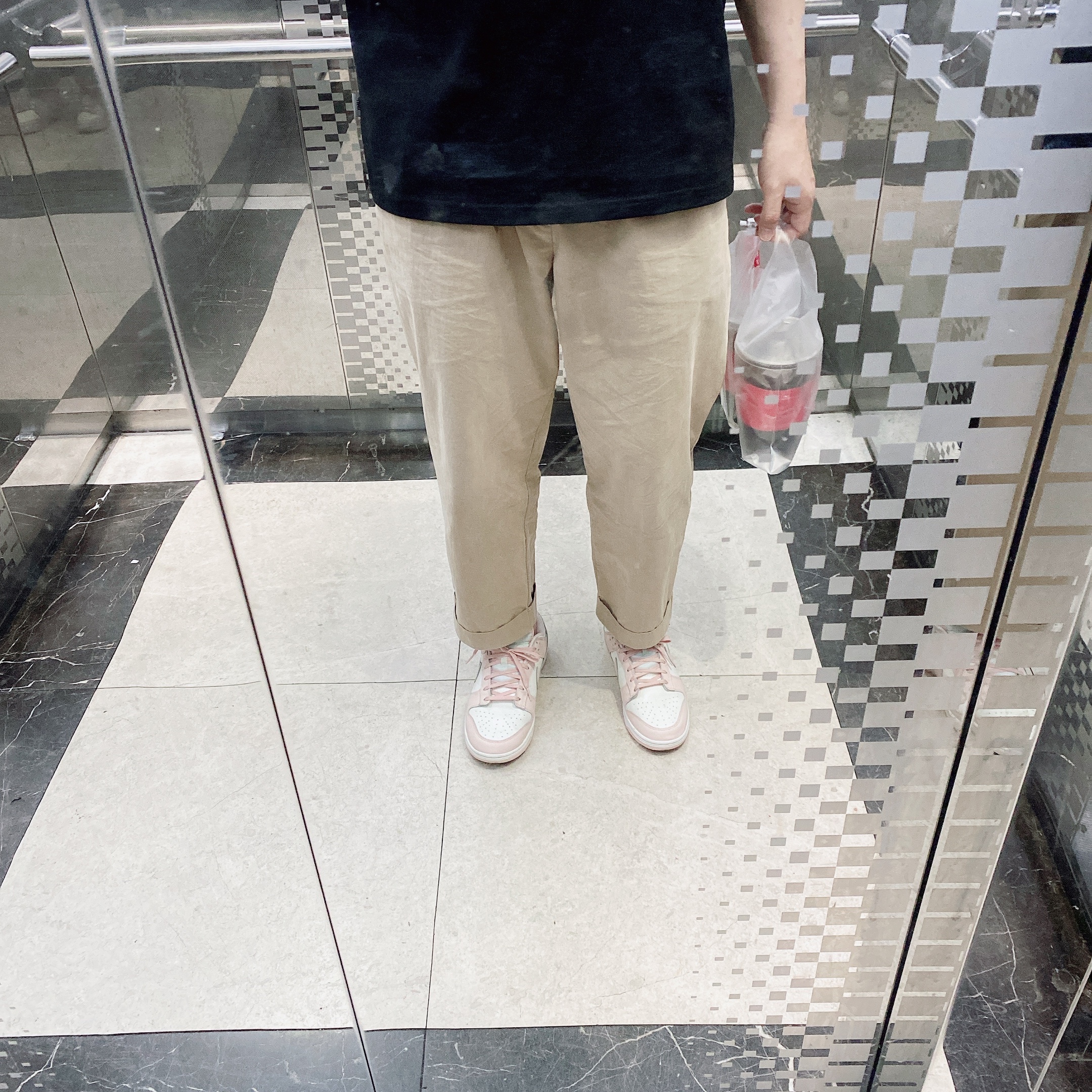 (W) Nike Dunk Low Orange Pearl 착용 스타일 - 1