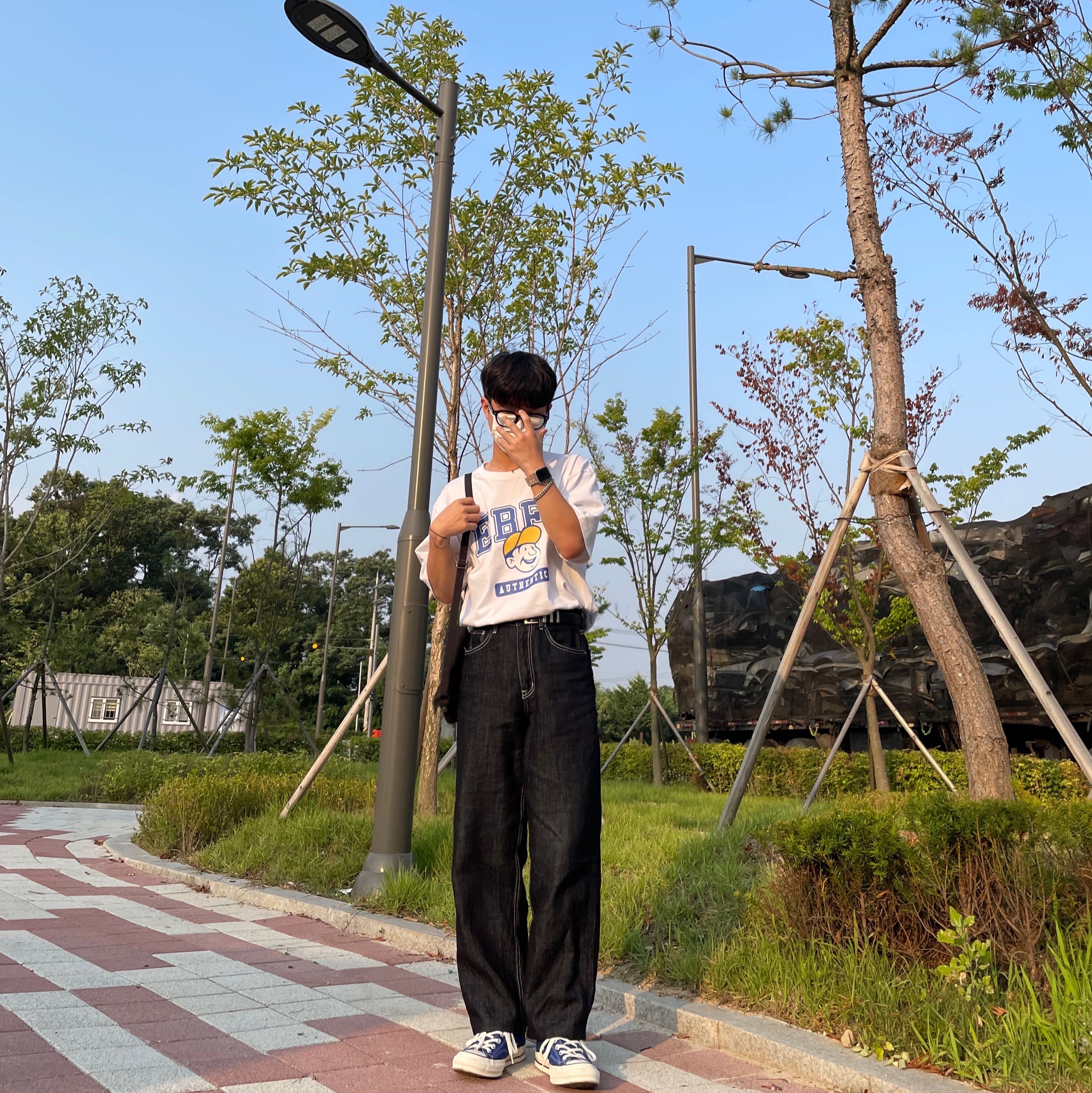 Converse Chuck 70 High Rush Blue 착용 스타일 - 2