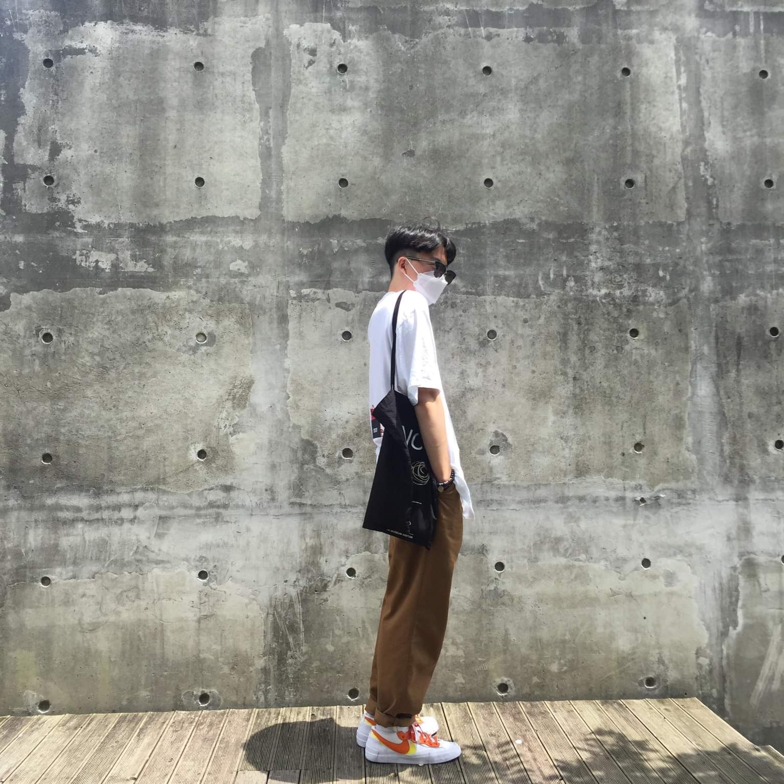Nike x Sacai Blazer Low Magma Orange 착용 스타일 - 3