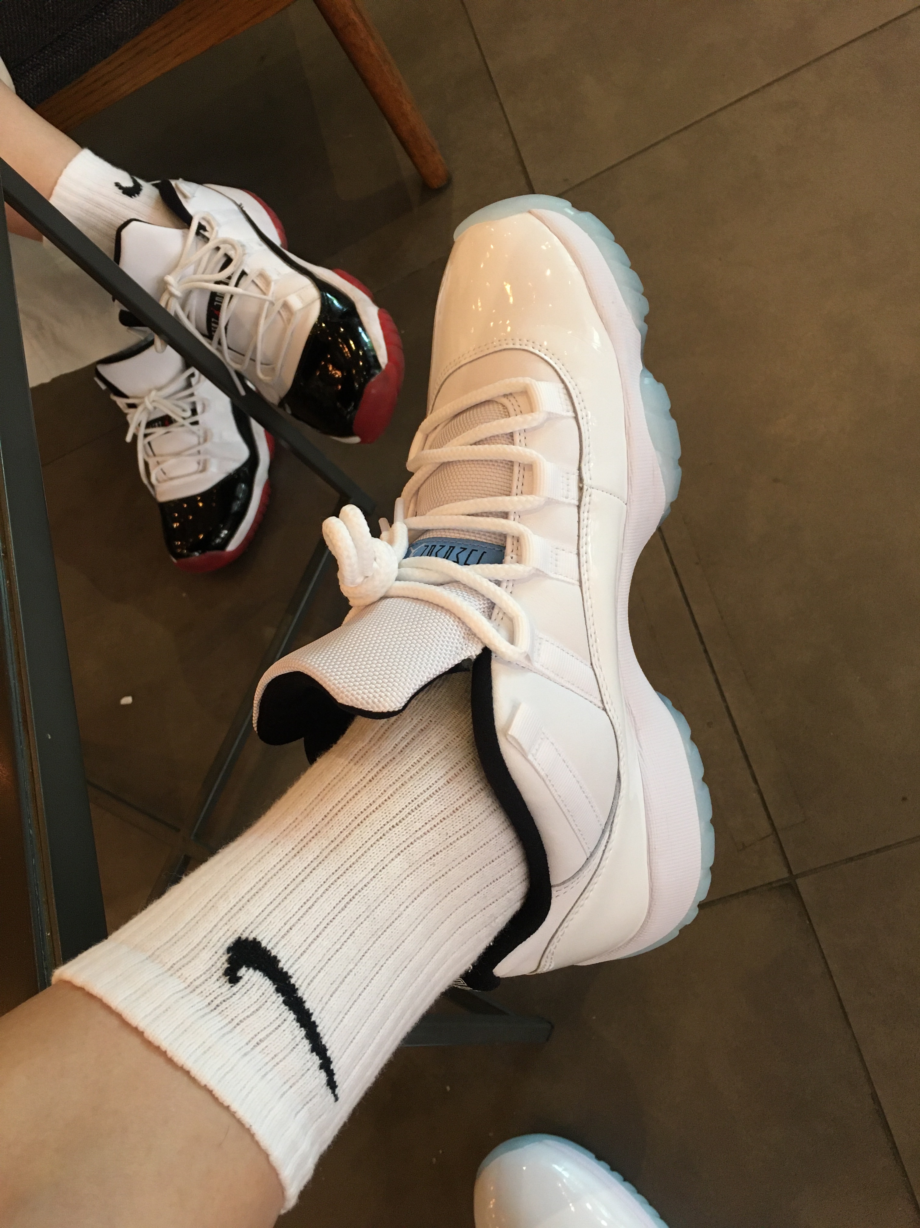 Jordan 11 Retro Low Legend Blue, Jordan 11 Retro Low Concord Bred 착용 스타일