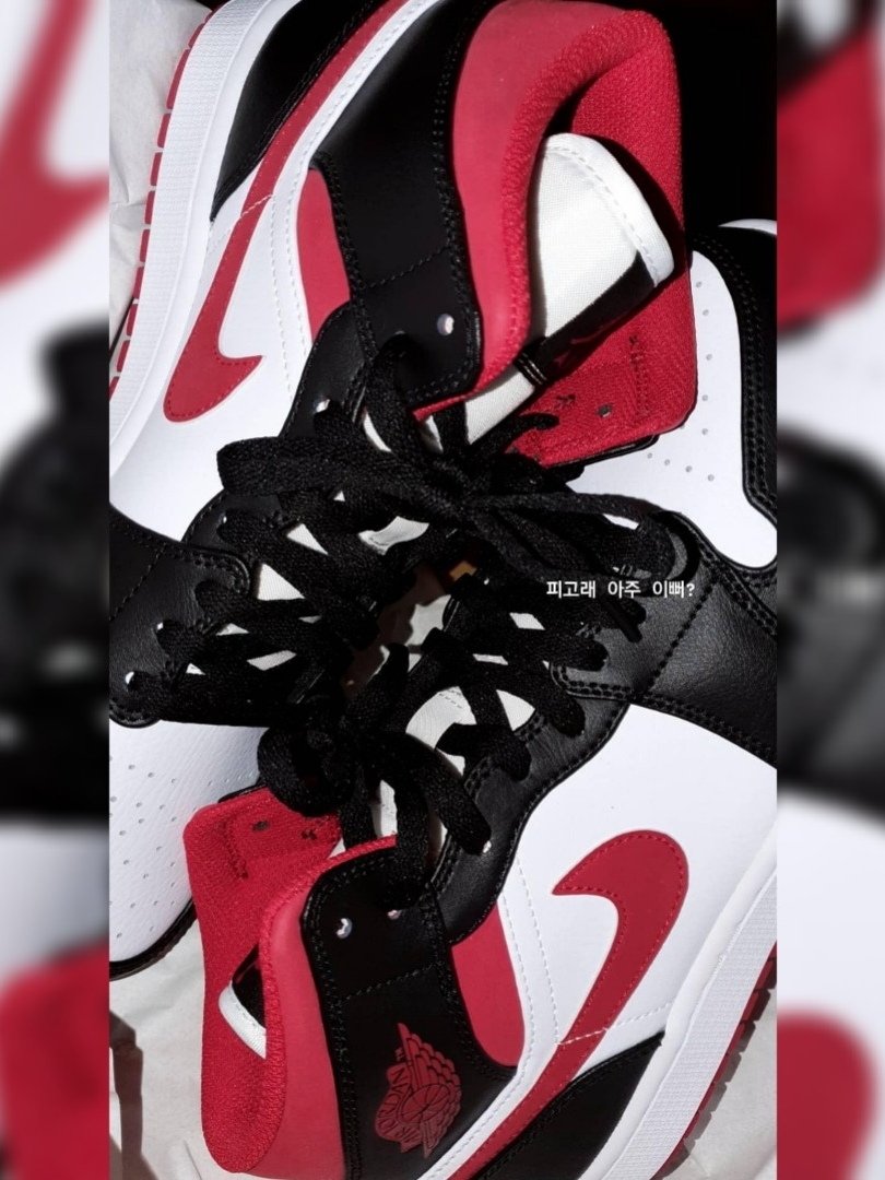 Jordan 1 Mid Gym Red Black White 착용 스타일