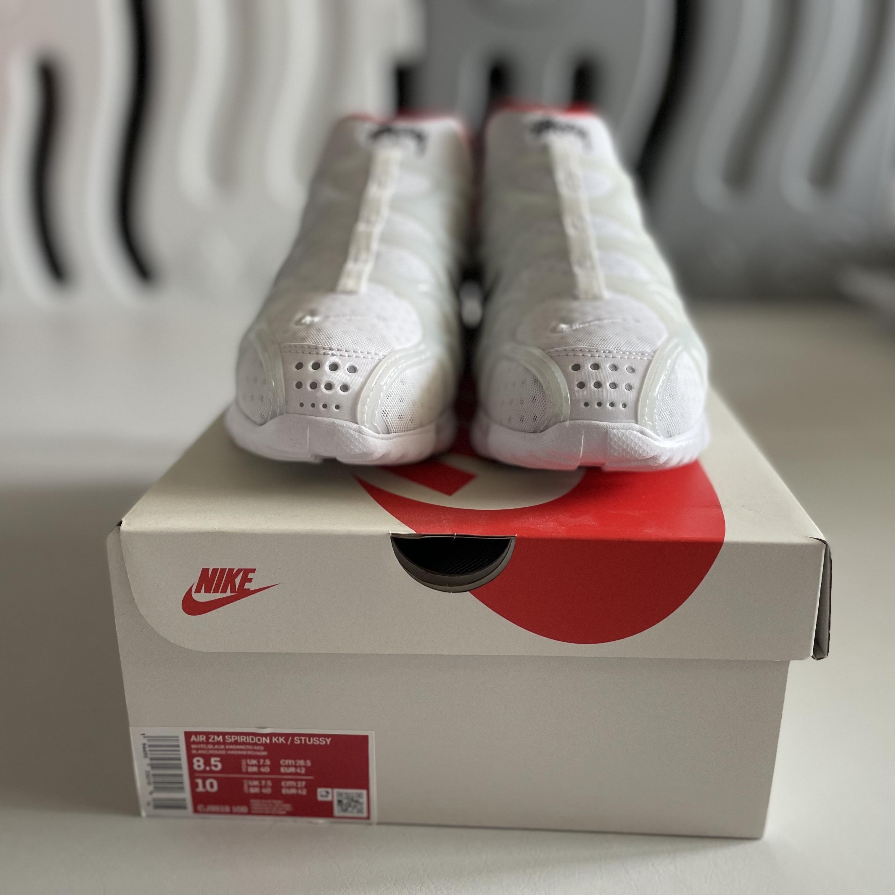 Nike x Stussy Air Zoom Spiridon Kukini White 착용 스타일 - 2