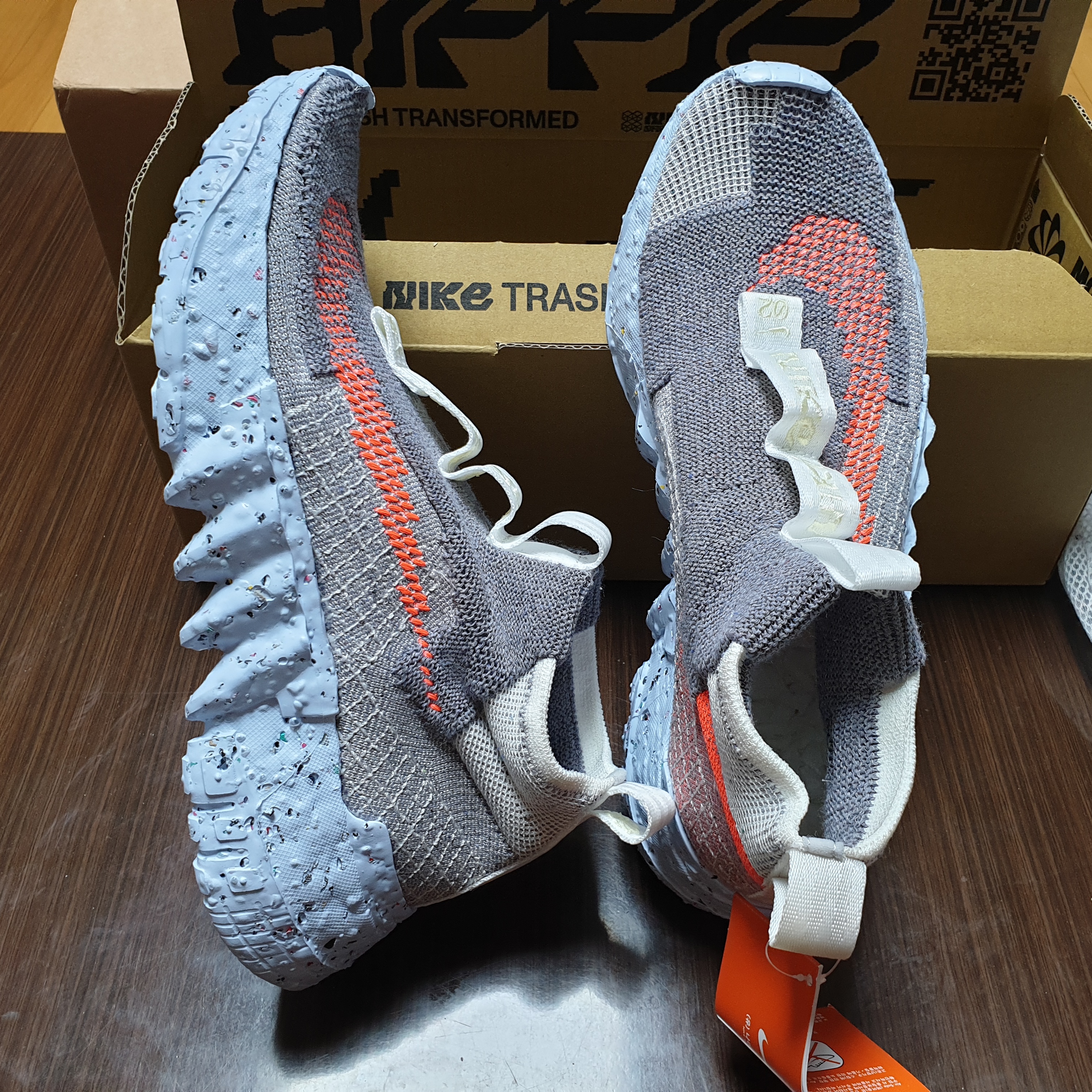 Nike x Peaceminusone Air Force 1 Low Para-Noise, Nike Space Hippie 02 Vast Grey Hyper Crimson 착용 스타일 - 3