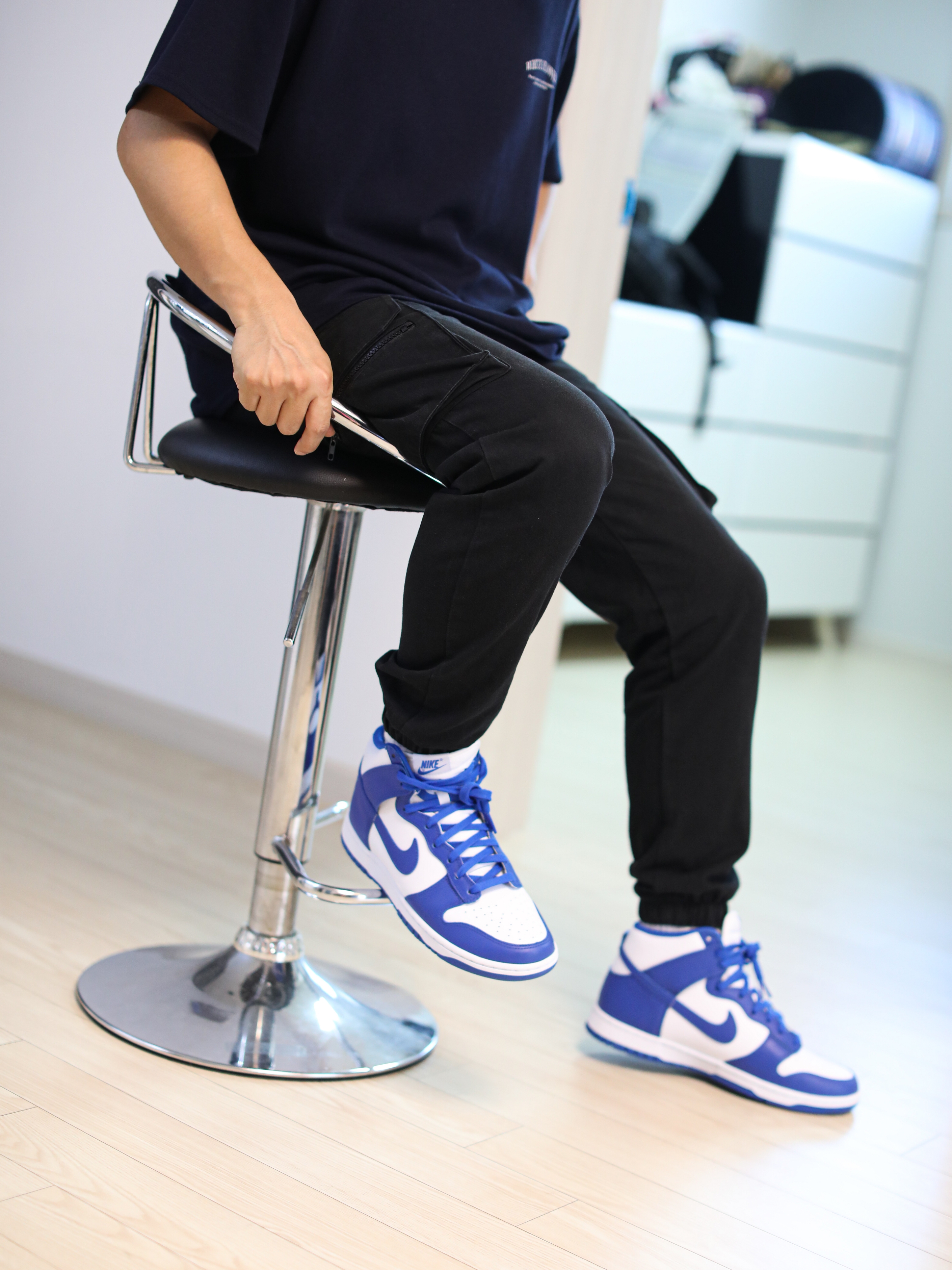 Nike Dunk High Retro Game Royal 착용 스타일 - 2