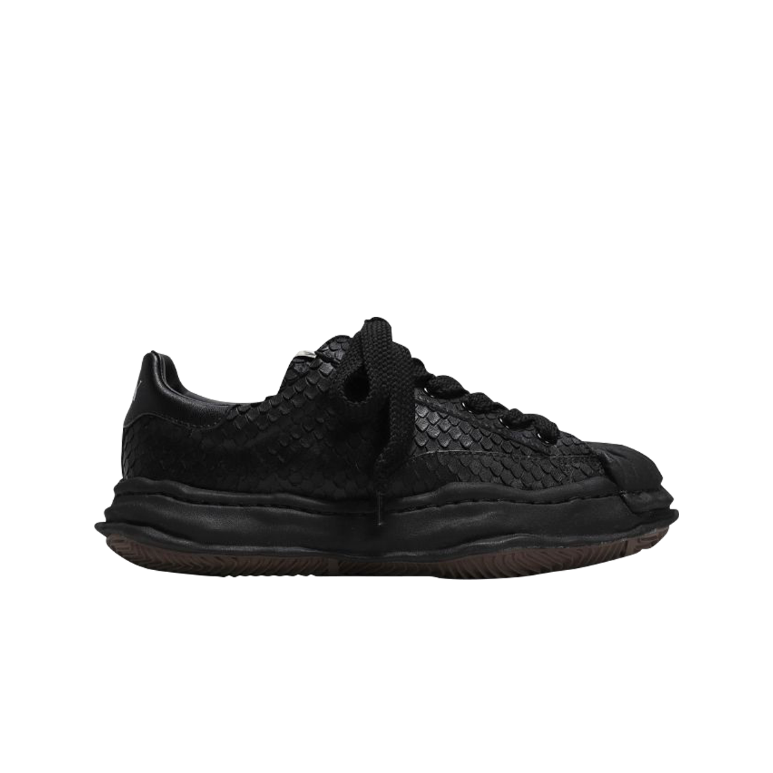 메종 미하라 야스히로 블레이키 OG STC 솔 컷 레더 로우탑 스니커즈 블랙 블랙(Maison Mihara Yasuhiro Blakey OG STC Sole Cut Leather Low-top Sneakers Black Black) - 1