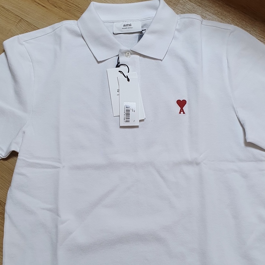 AMI de Coeur Polo Shirt White Blanc 착용 스타일