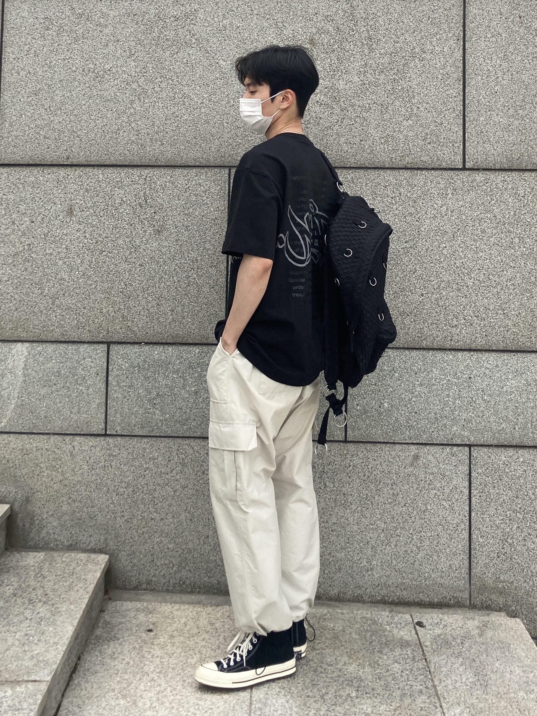 Converse Chuck 70 Hi Black 착용 스타일 - 1