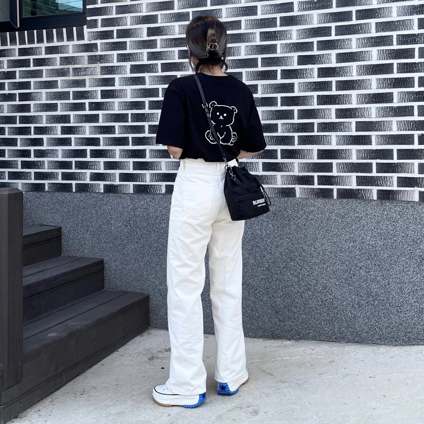 Converse x JW Anderson Run Star Hike Hi White 착용 스타일
