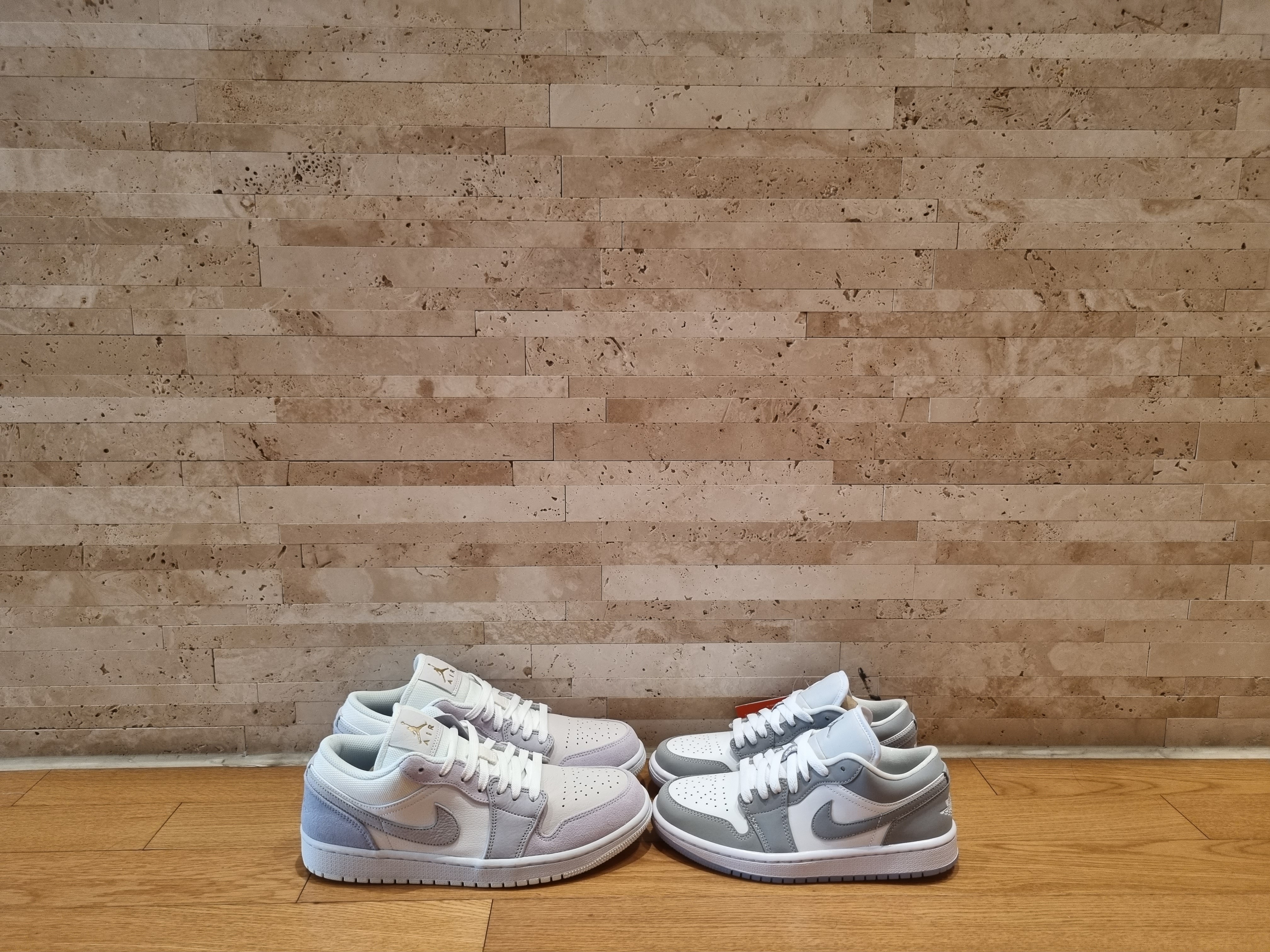 Jordan 1 Low Paris, (W) Jordan 1 Low White Wolf Grey 착용 스타일 - 1