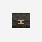Celine Small Wallet Triomphe in Triomphe Canvas Tan