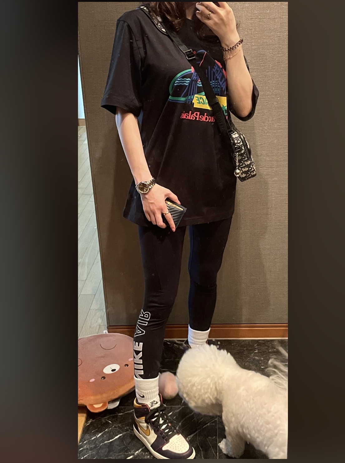 Palace French Ones T-Shirt Black - 20SS, Jordan 1 Retro High OG Defiant SB LA to Chicago 착용 스타일 - 3