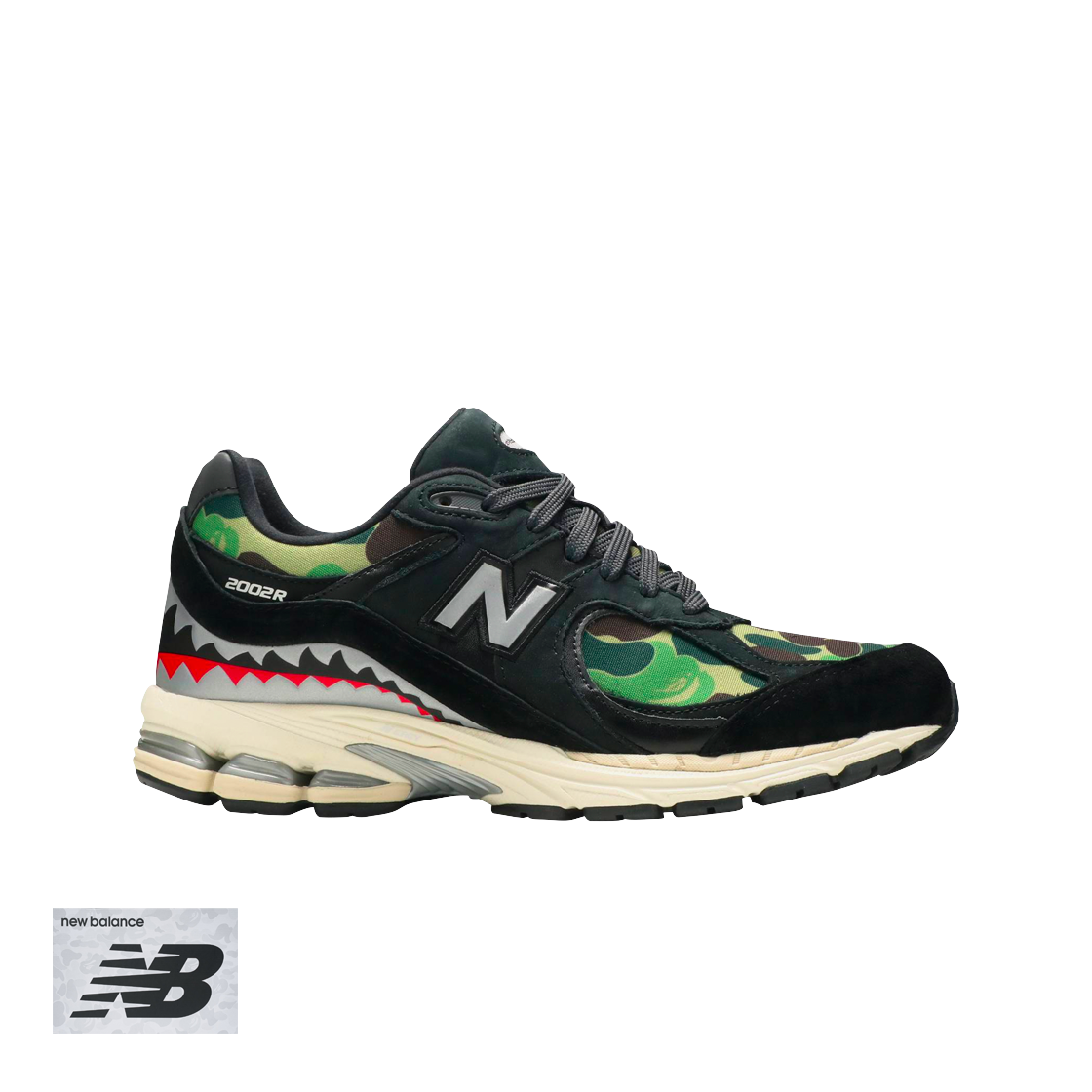 뉴발란스 x 베이프 2002R 블랙 카모 (스페셜 박스)(New Balance x BAPE 2002R Black Camo (Special Box))