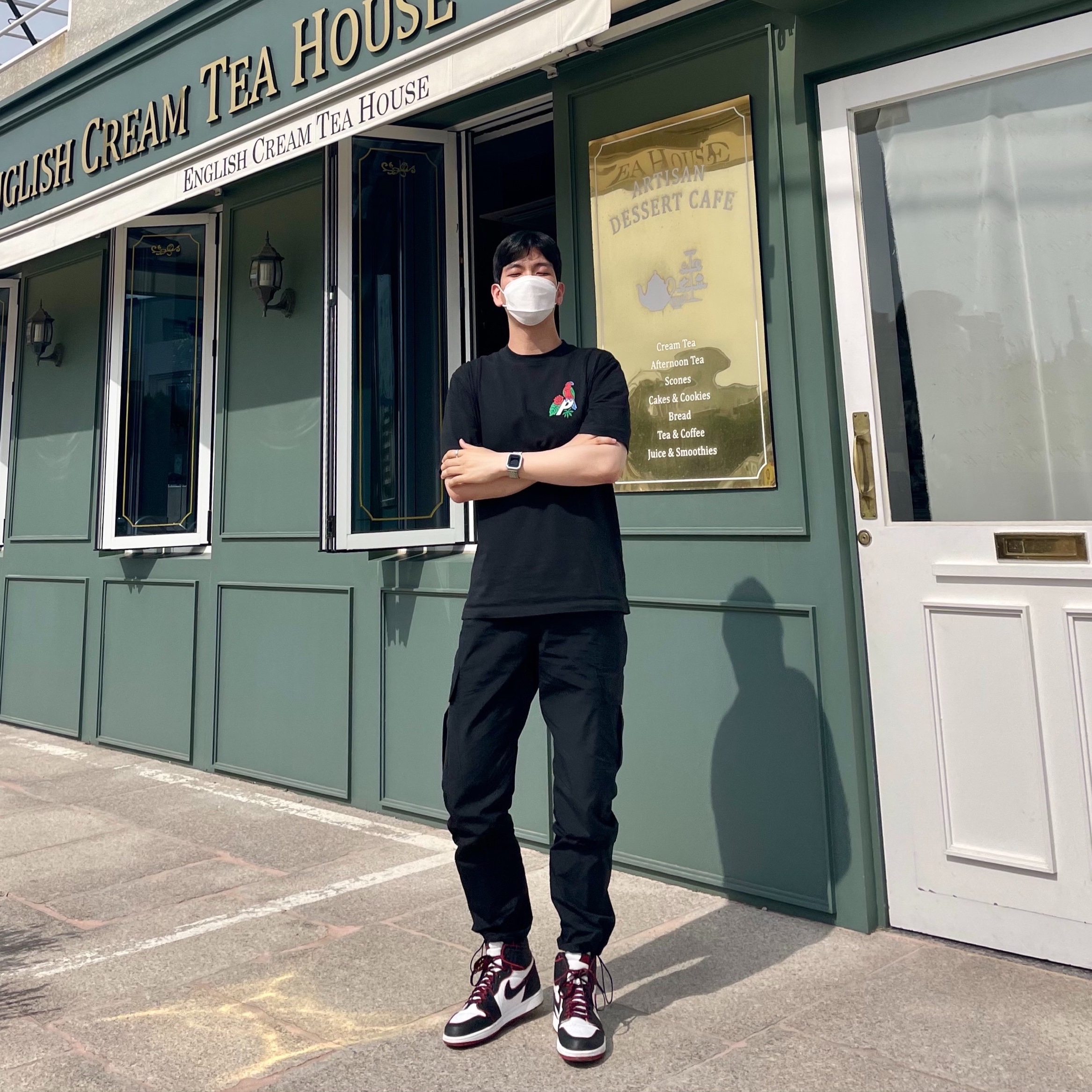Palace Parrot Palace-3 T-Shirt Black - 20FW, Jordan 1 Retro High OG Bloodline 착용 스타일