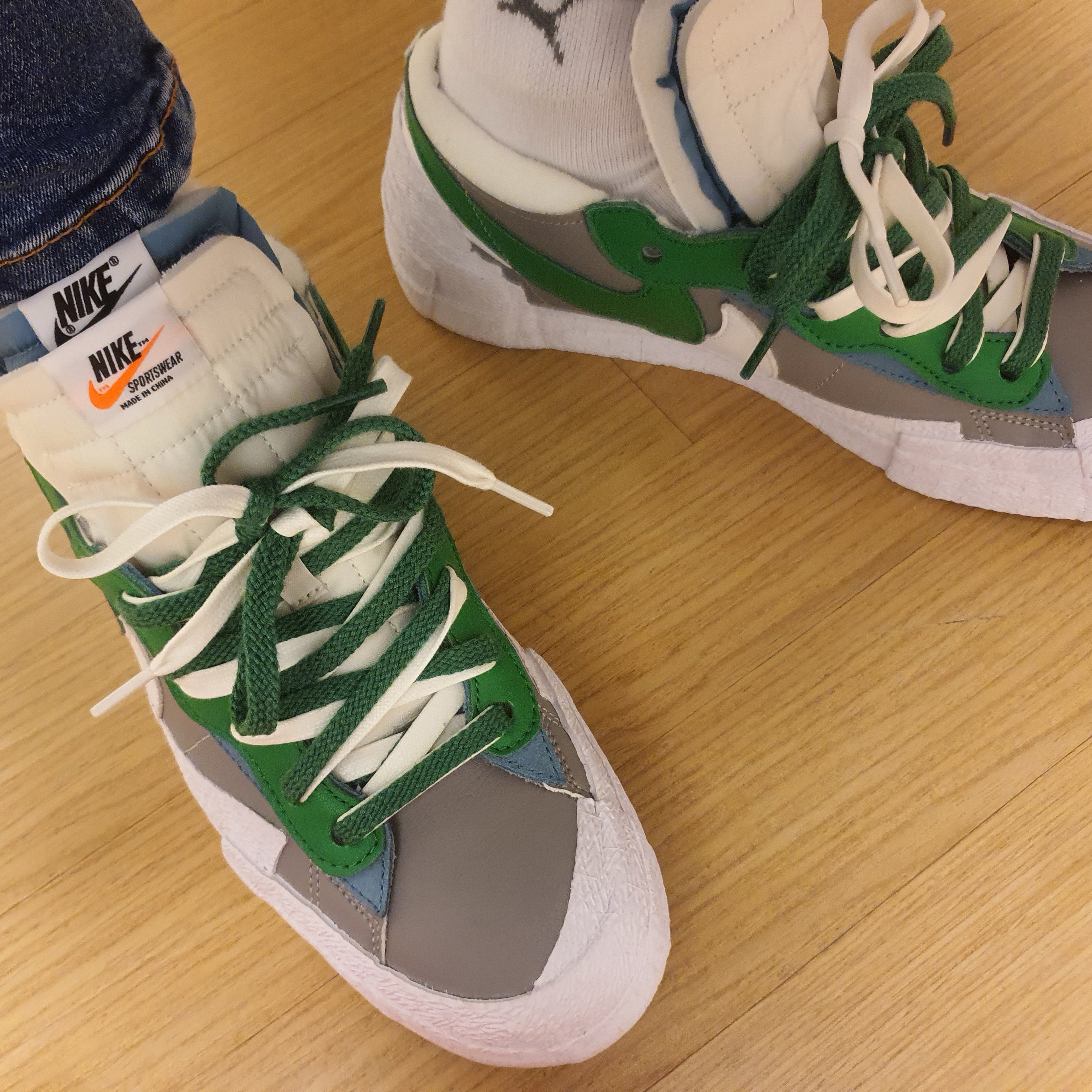 Nike x Sacai Blazer Low Classic Green 착용 스타일 - 2