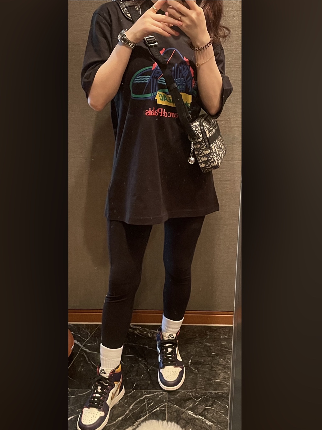 Palace French Ones T-Shirt Black - 20SS, Jordan 1 Retro High OG Defiant SB LA to Chicago 착용 스타일 - 2