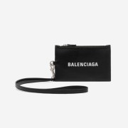 Balenciaga Strap Zipped Card Holder Black
