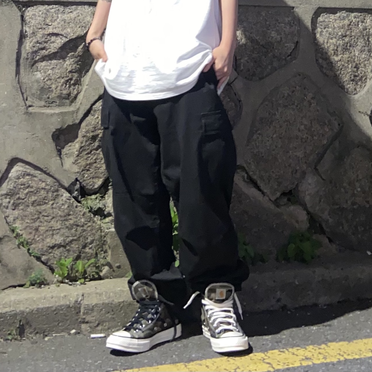 Converse x Carhartt WIP Chuck 70 High Covert Green 착용 스타일