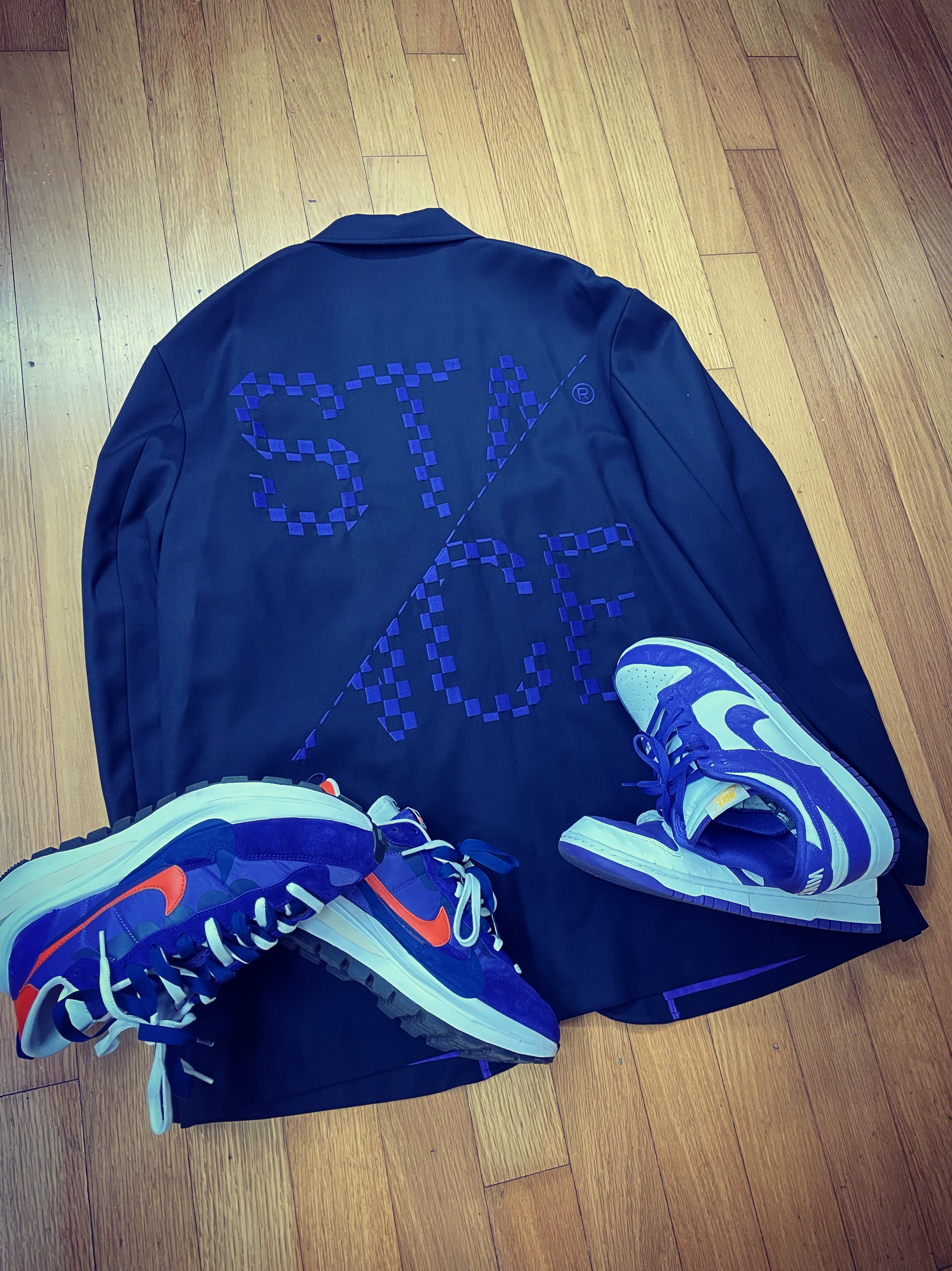 (W) Nike Dunk Low SE Flip, Nike x Sacai VaporWaffle Dark Iris 착용 스타일