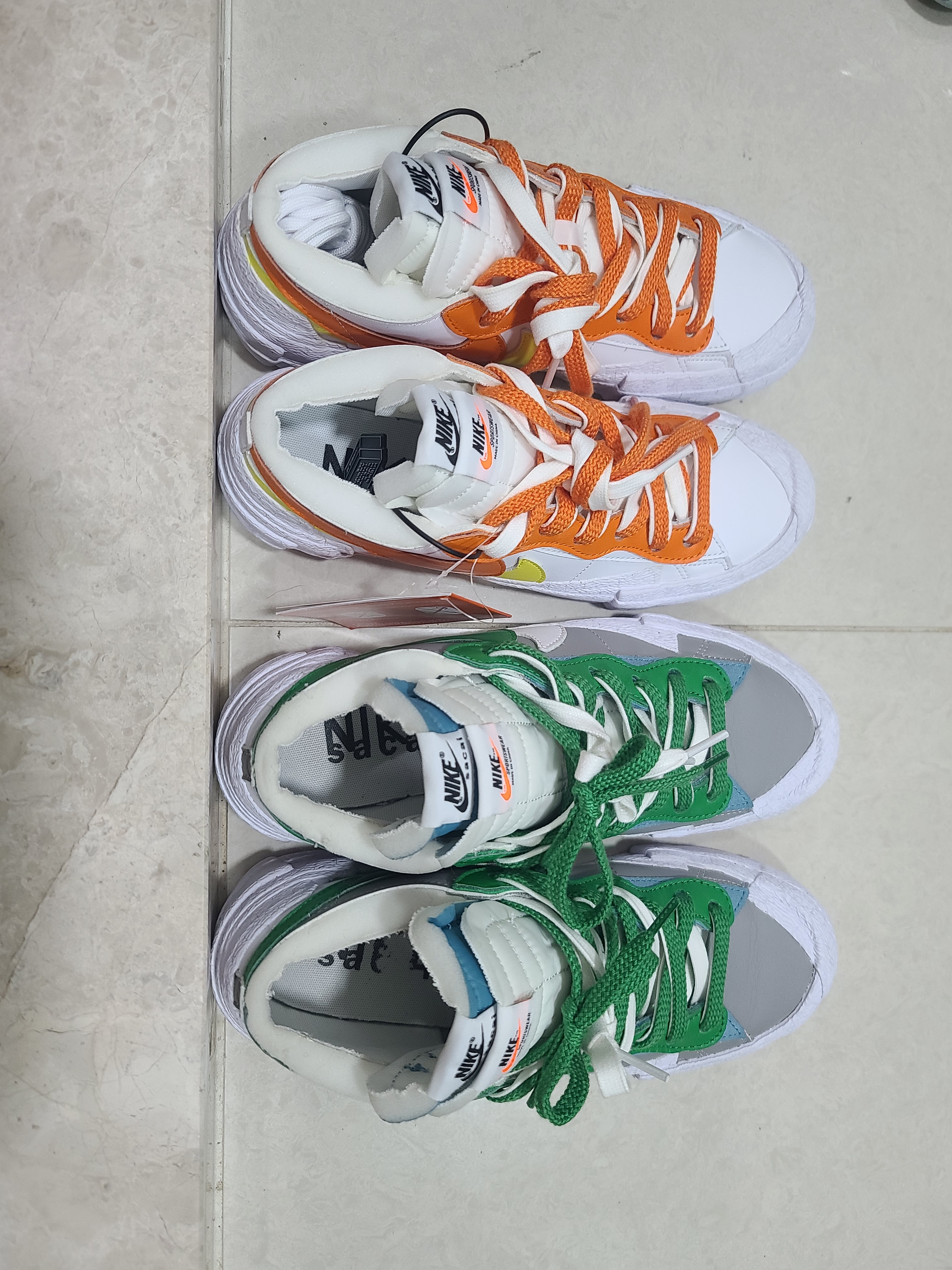 Nike x Sacai Blazer Low Classic Green, Nike x Sacai Blazer Low Magma Orange 착용 스타일 - 2