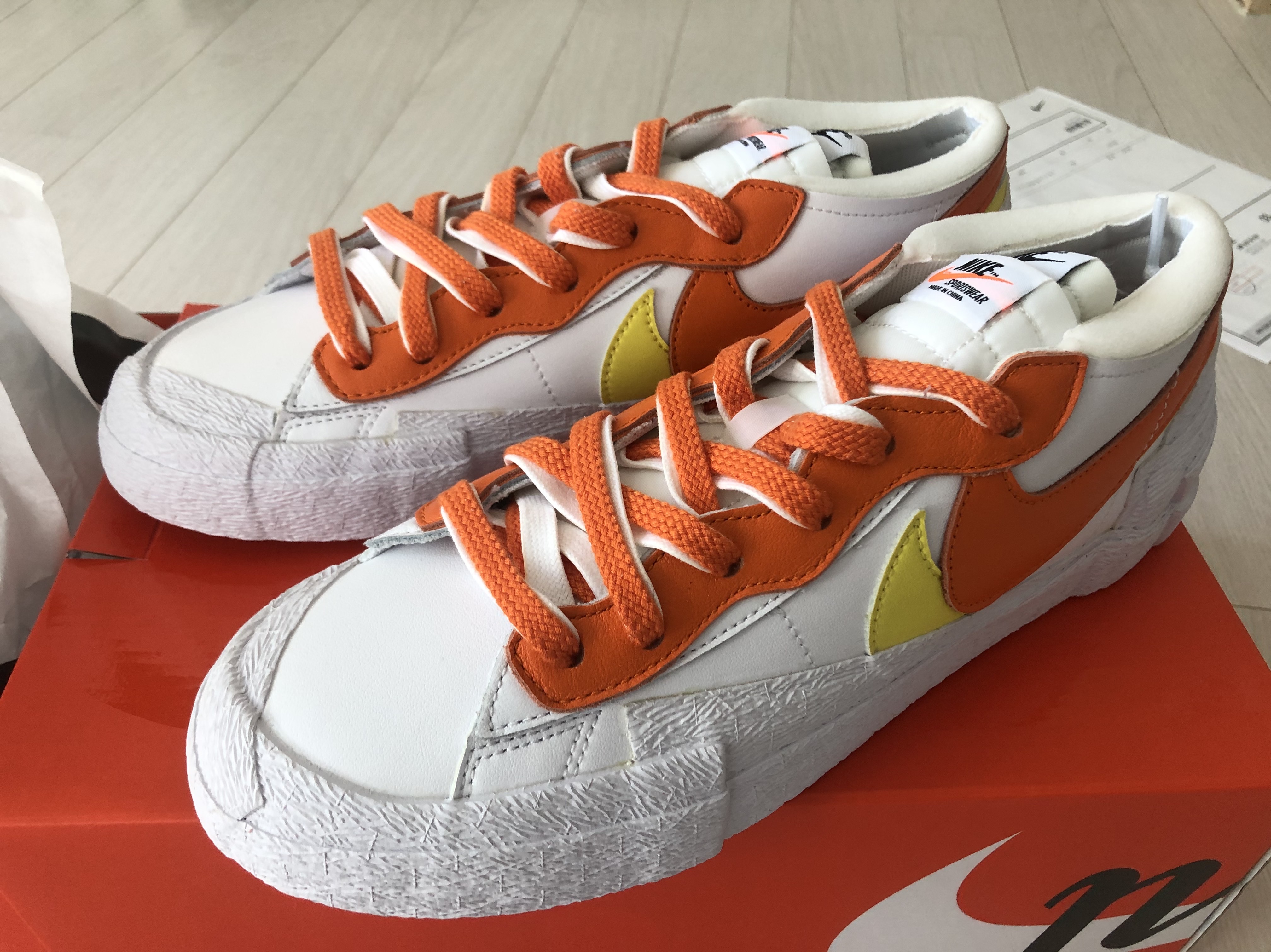 Nike x Sacai Blazer Low Magma Orange 착용 스타일