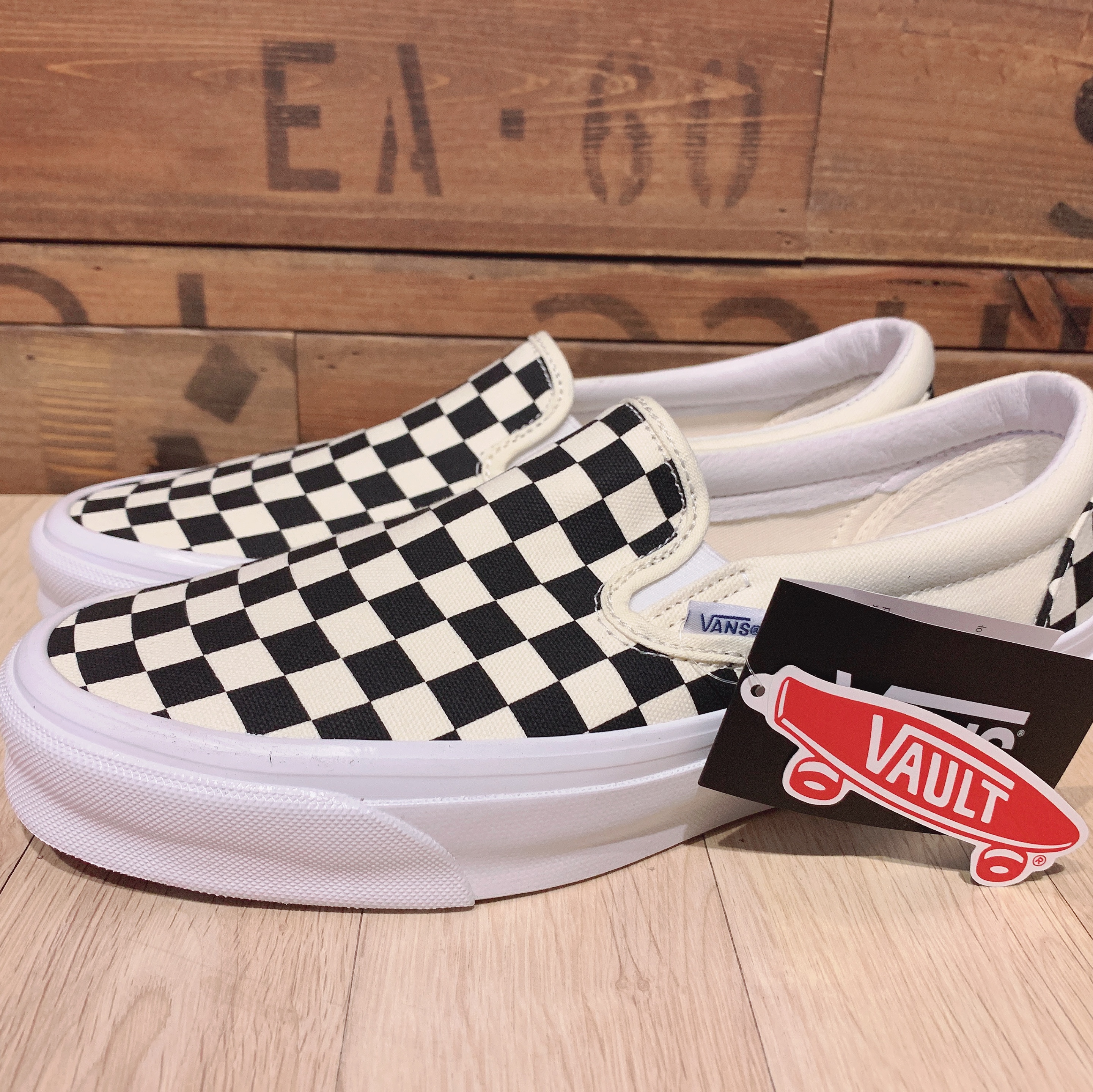 Vans Vault OG Classic Slip-On Checkerboard 착용 스타일 - 1