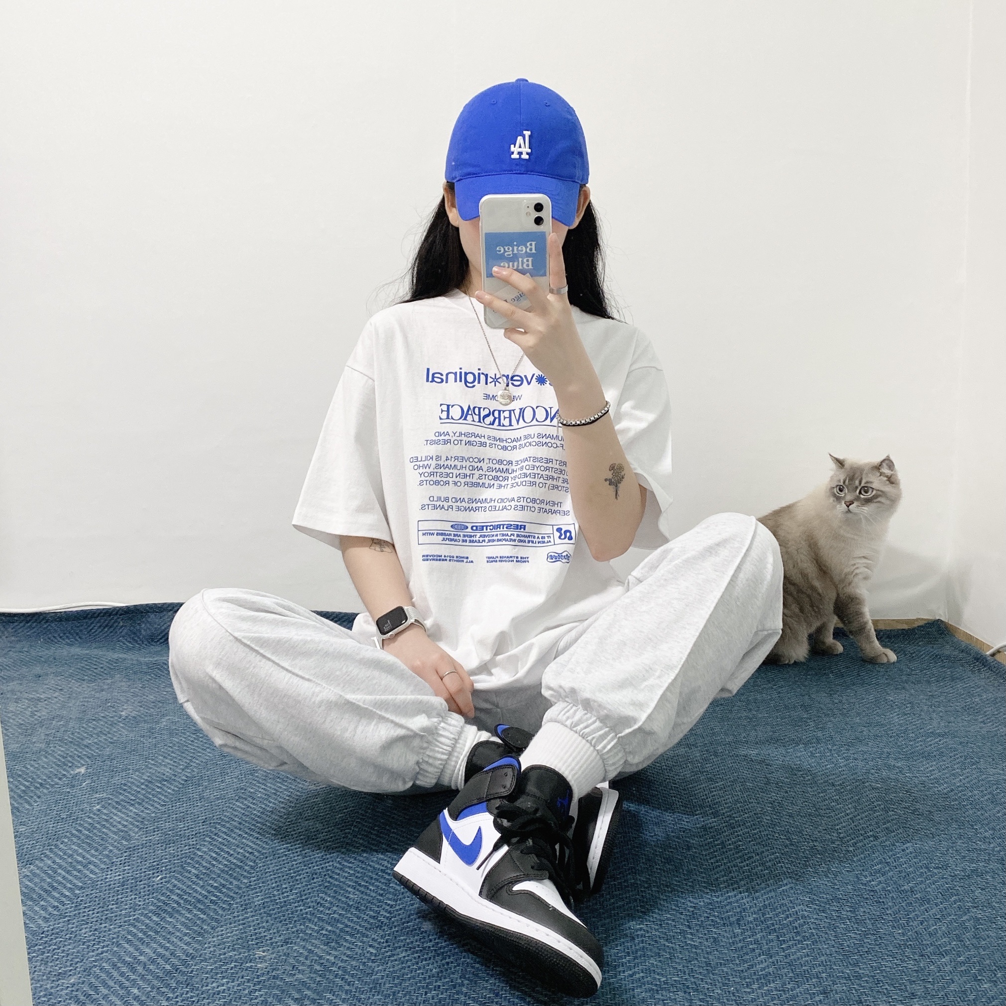 (GS) Jordan 1 Mid Racer Blue, Jordan 1 Mid Racer Blue 착용 스타일
