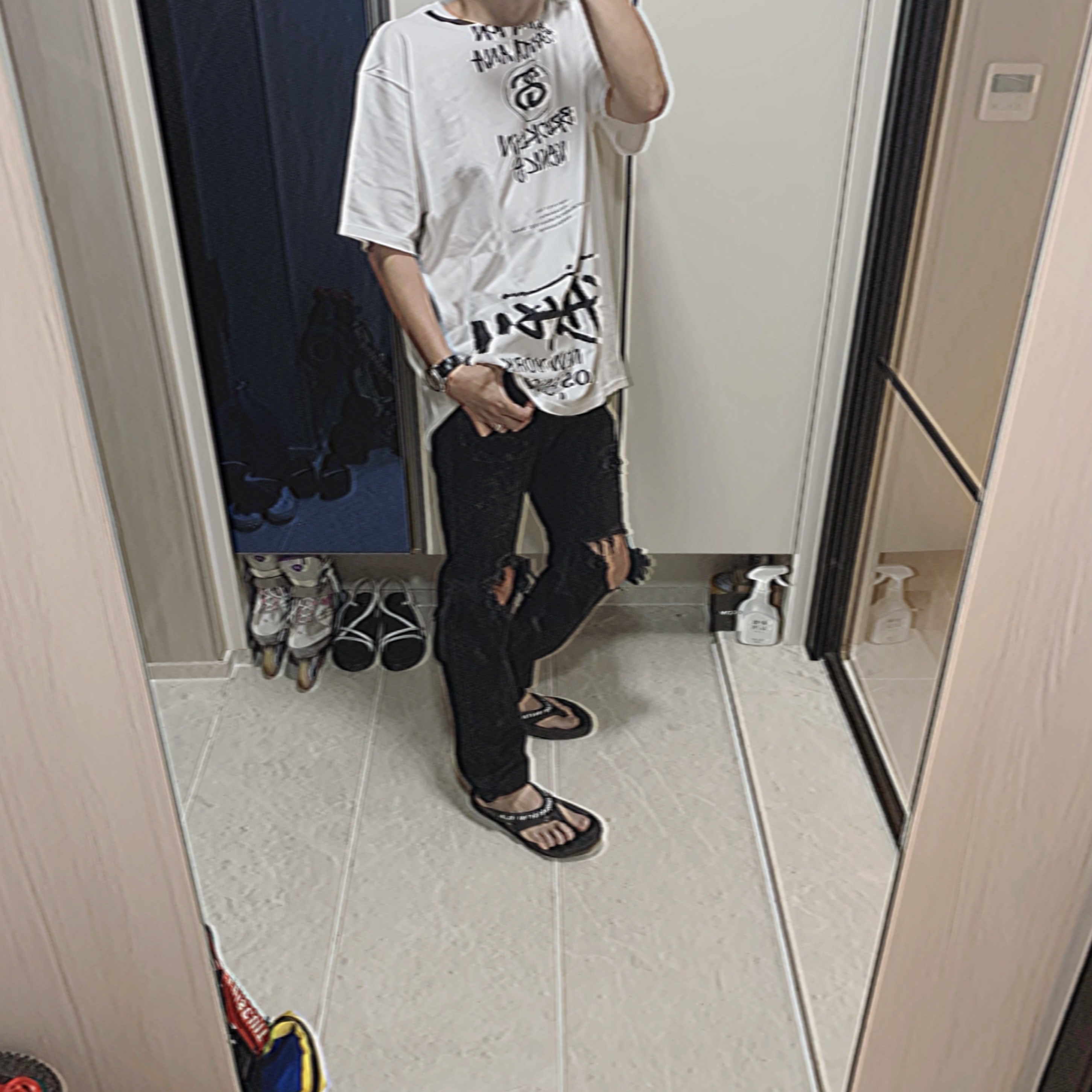 Stussy x Takahiromiyashita The Soloist 40 WT T-Shirt 착용 스타일 - 2