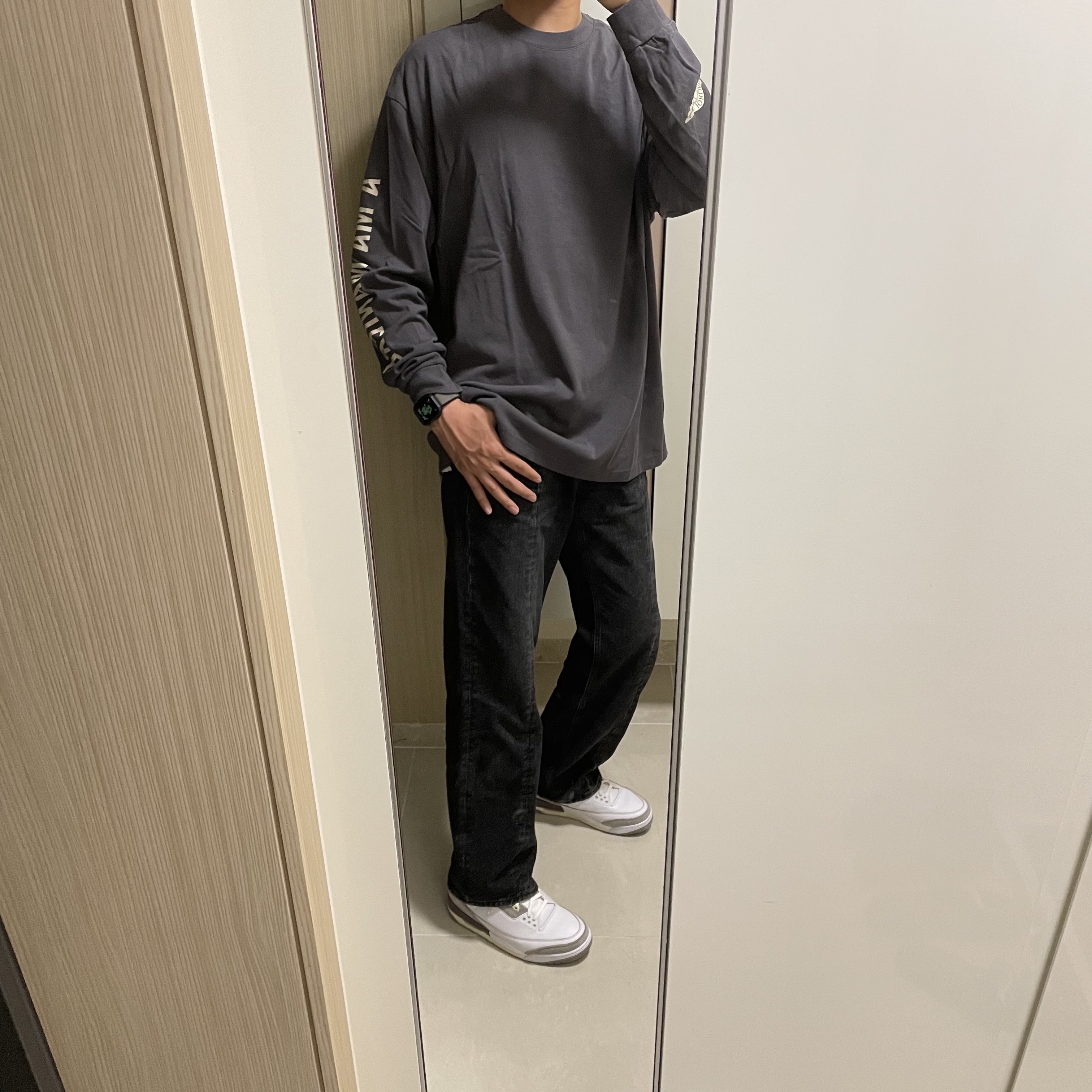 Jordan x A Ma Maniere L/S T-Shirt Midnight Fog - US/EU, (W) Jordan 3 x A Ma Maniere Retro SP 착용 스타일 - 1