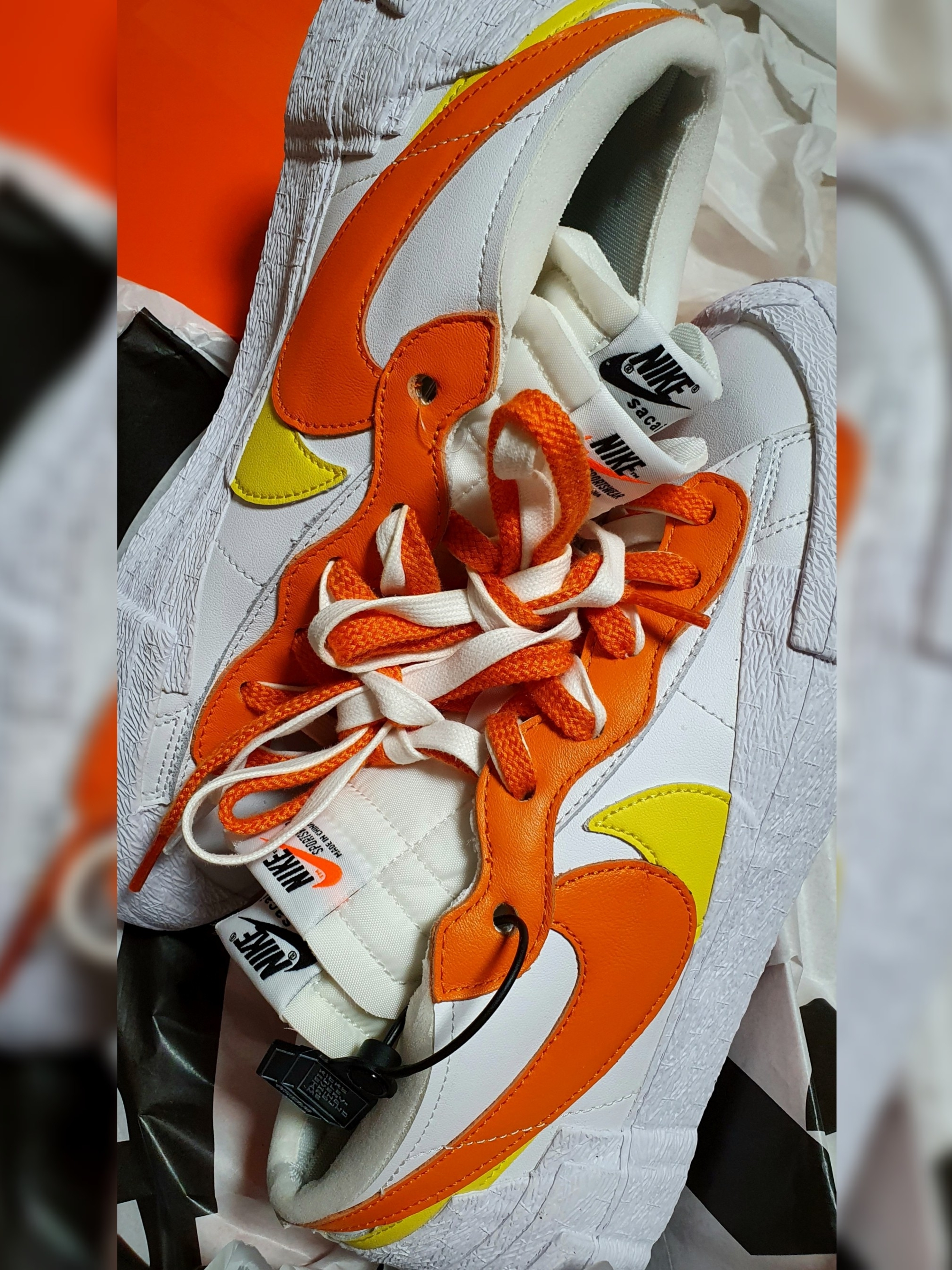 Nike x Sacai Blazer Low Magma Orange 착용 스타일