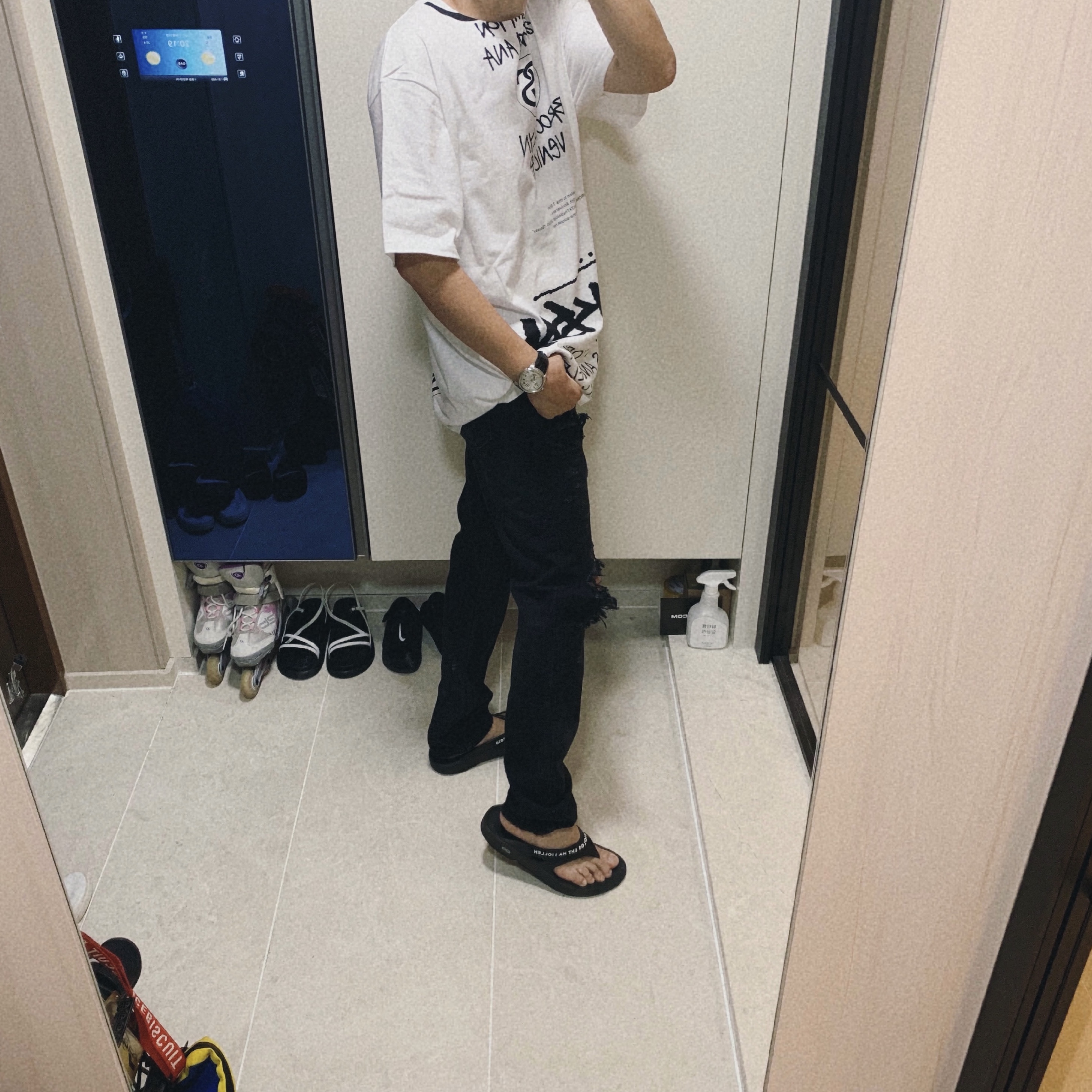 Stussy x Takahiromiyashita The Soloist 40 WT T-Shirt 착용 스타일 - 1