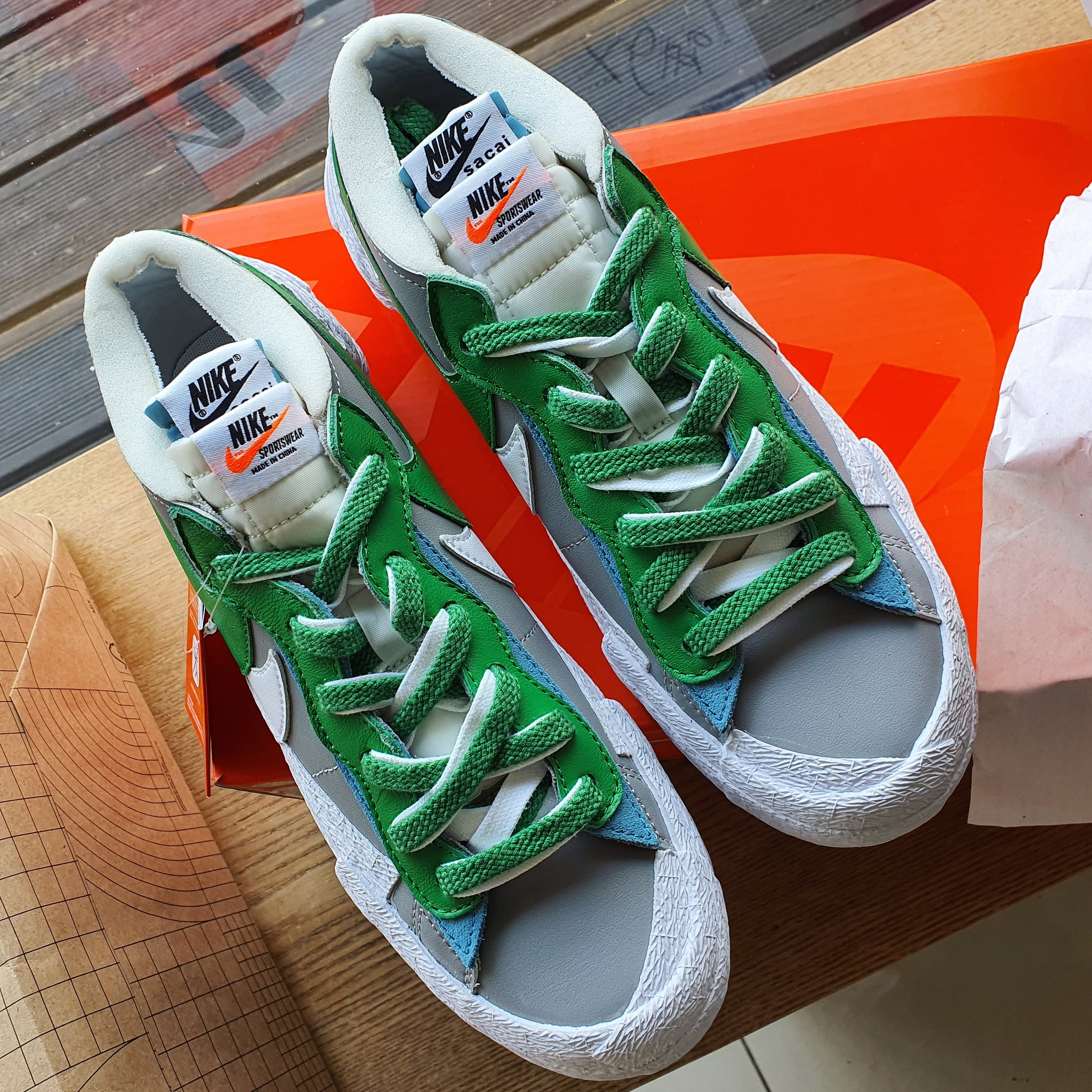 Nike x Sacai Blazer Low Classic Green 착용 스타일