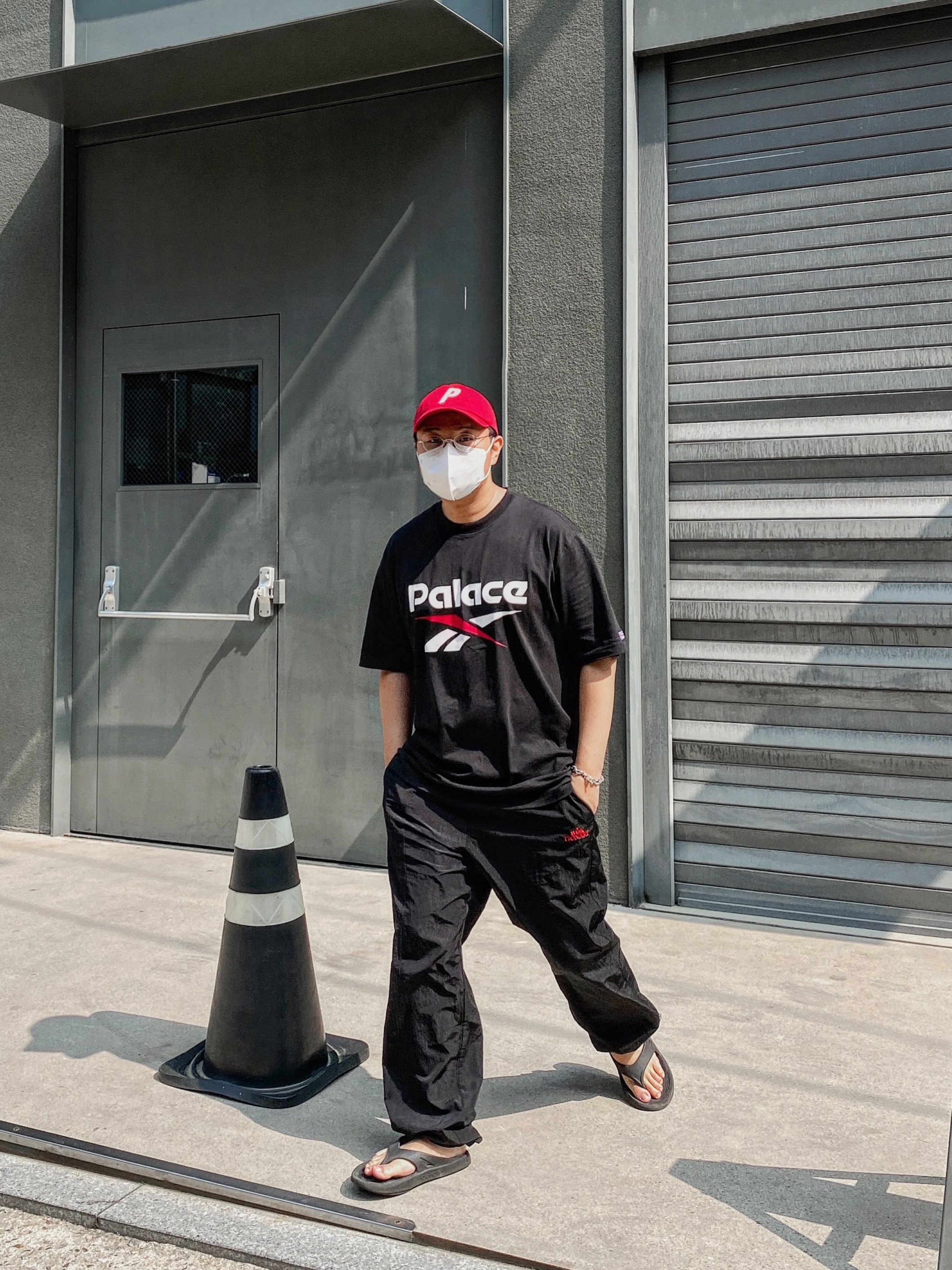 Palace x Reebok P-Bok T-Shirt - 20FW, Oofos OOriginal Black 착용 스타일