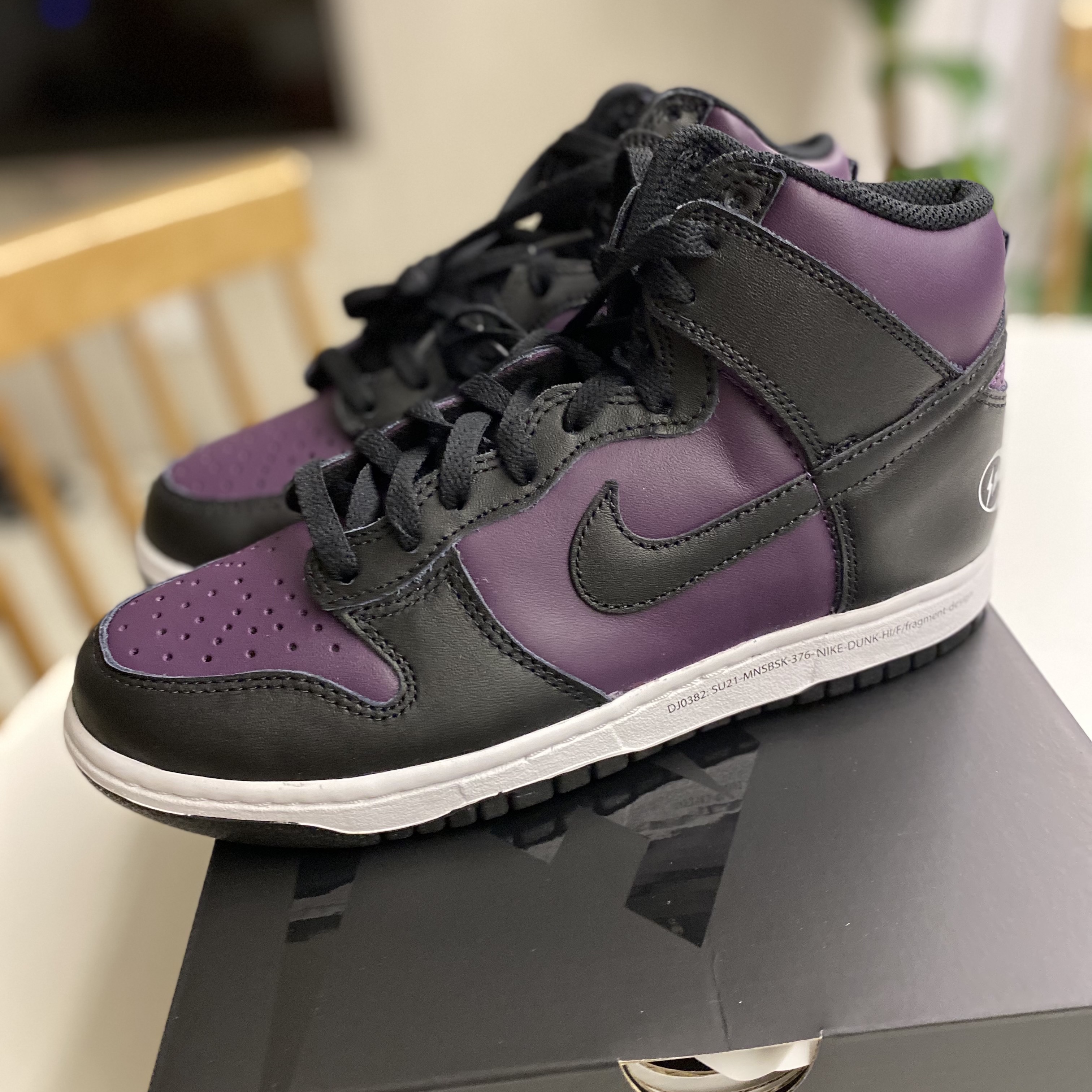 Nike x Fragment Dunk High Black 착용 스타일 - 2