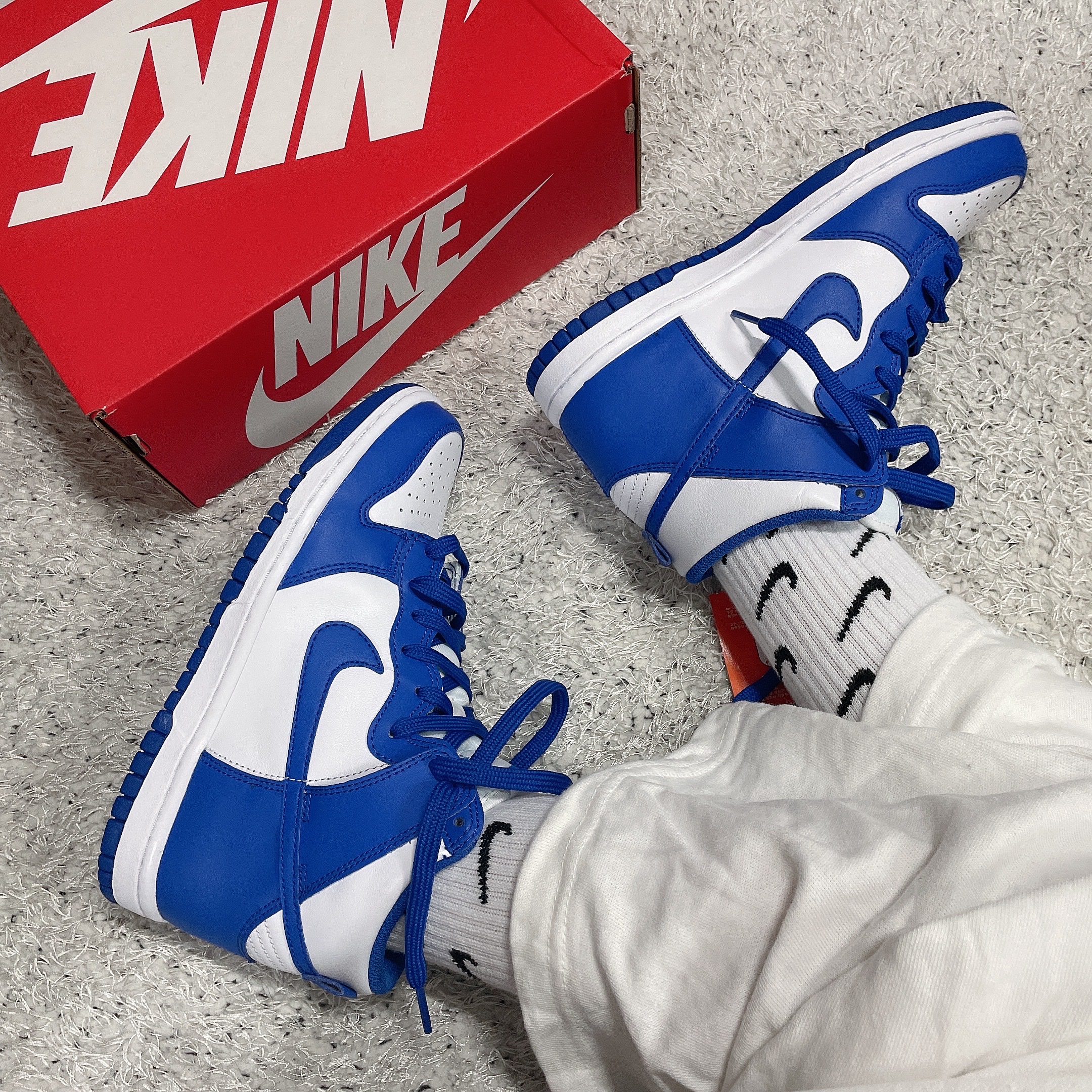 Nike Dunk High Retro Game Royal, (GS) Nike Dunk High Game Royal 착용 스타일