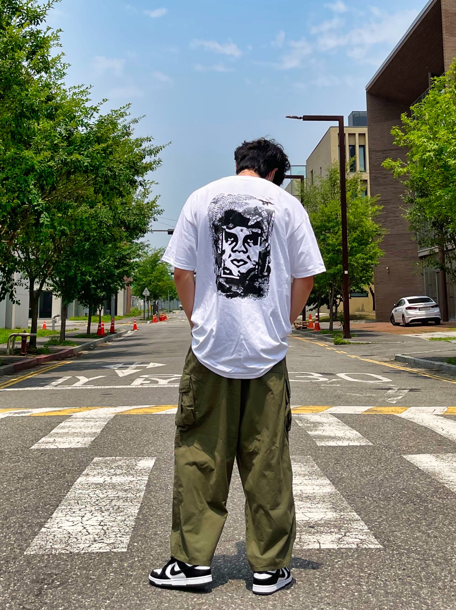 Nike Dunk Low Retro Black 착용 스타일 - 2