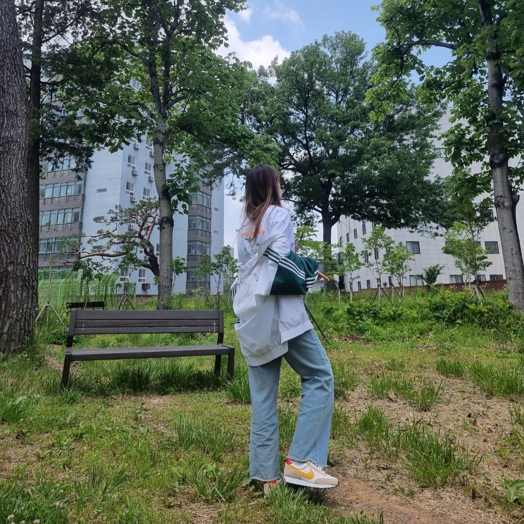 (W) Nike Daybreak Pale Ivory 착용 스타일